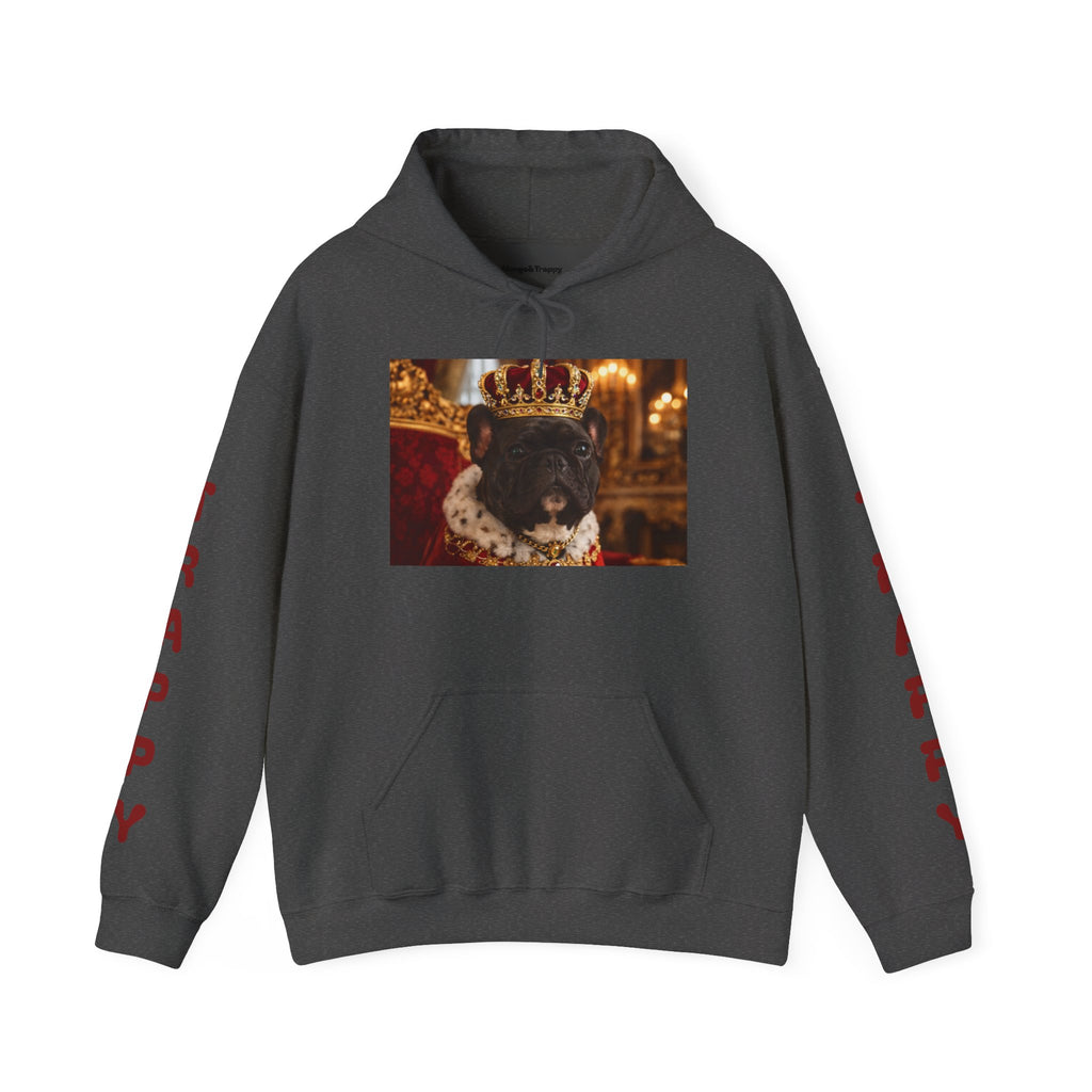King Tuffy Crowned Dog Hoodie — Royal Dog Portrait Sweatshirt