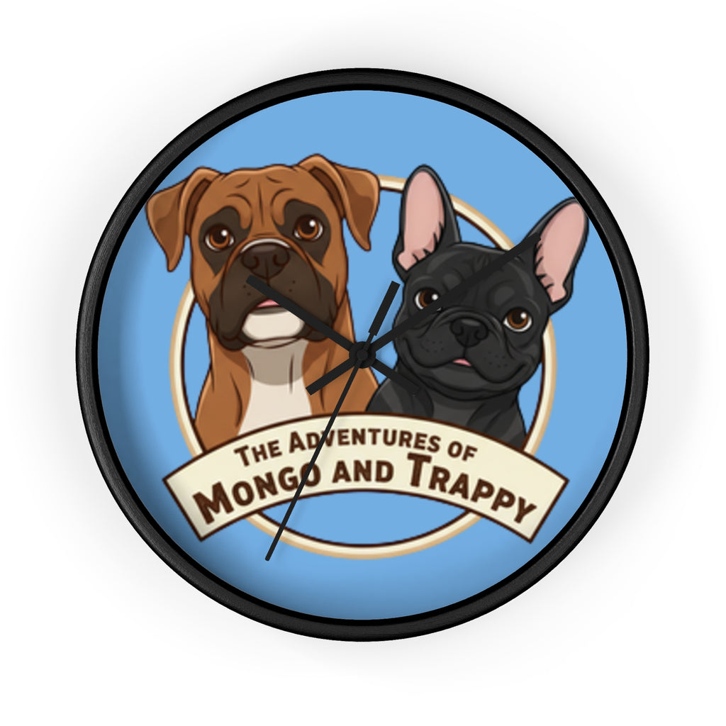 The Adventures of Mongo and Trappy Wall Clock — Cute Boxer & French Bulldog Pet Decor