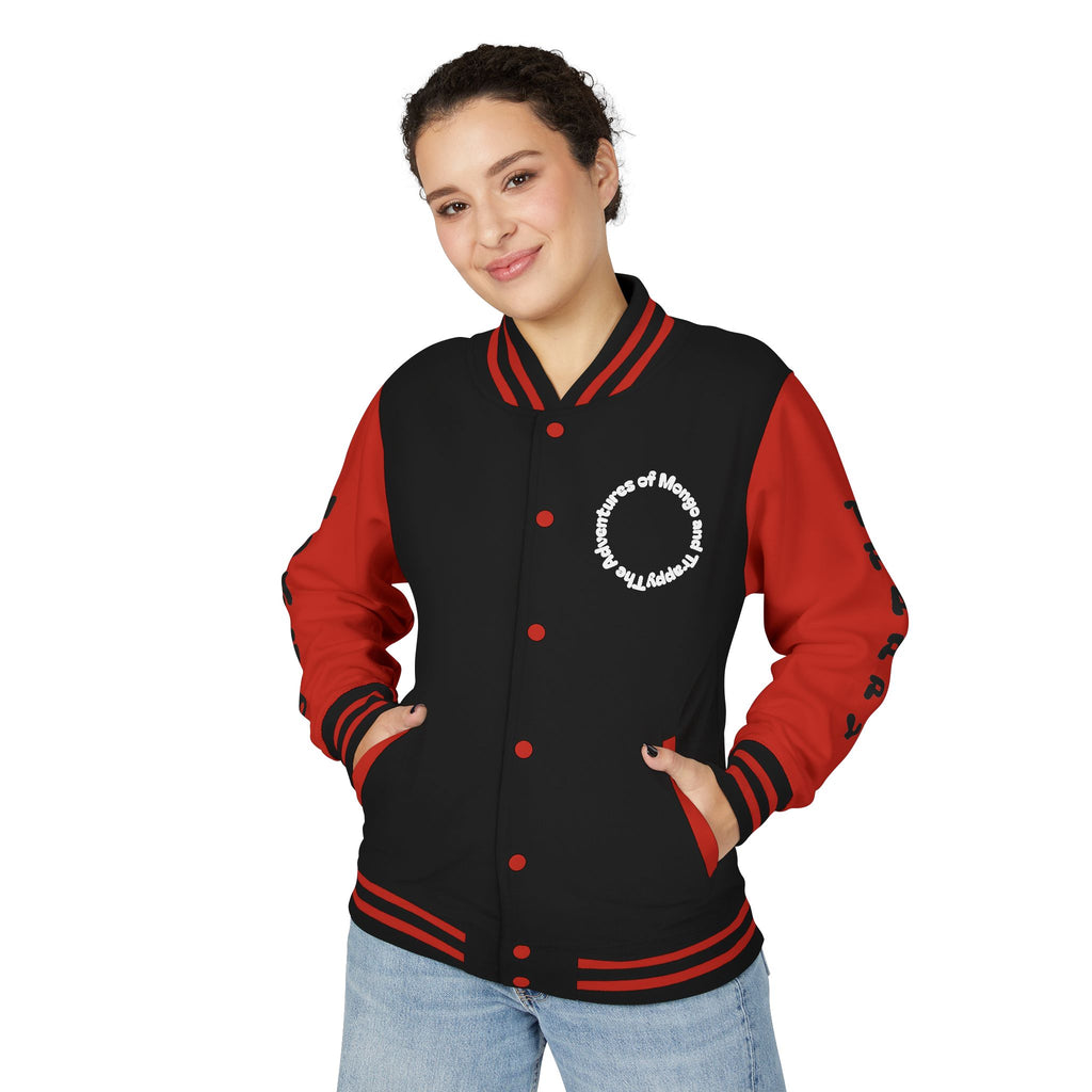 The Adventures of Mongo and Trappy Letterman Jacket | Dog Portrait Varsity Jacket