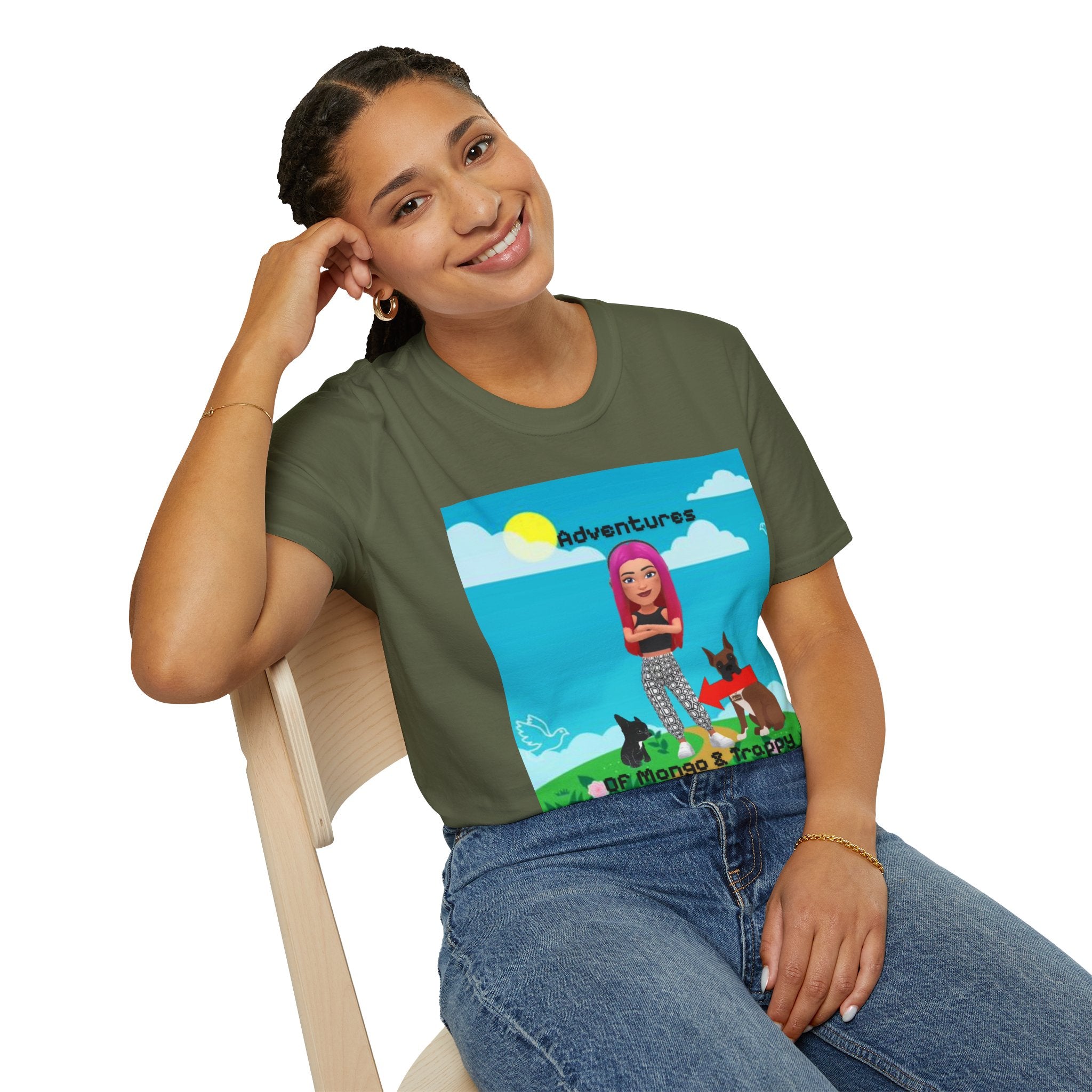 Adventure Graphic T-Shirt — “Adventures of Mongo & Trappy” with Back QR Code