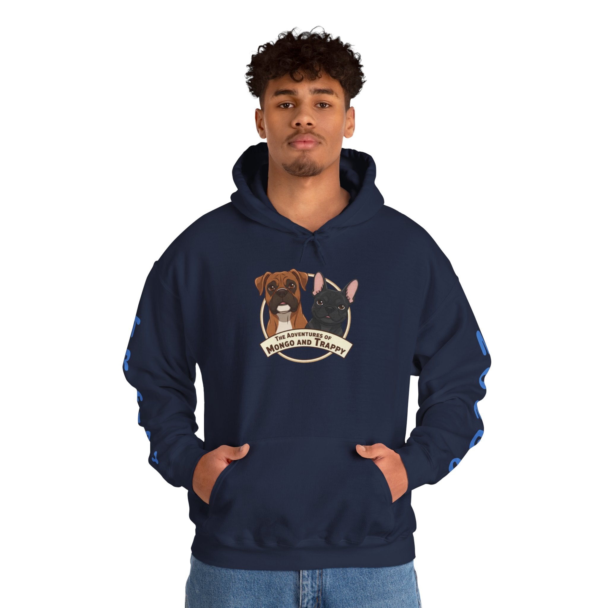 Dog Duo Hoodie — "Mongo and Trappy" Portrait Hoodie with QR Code