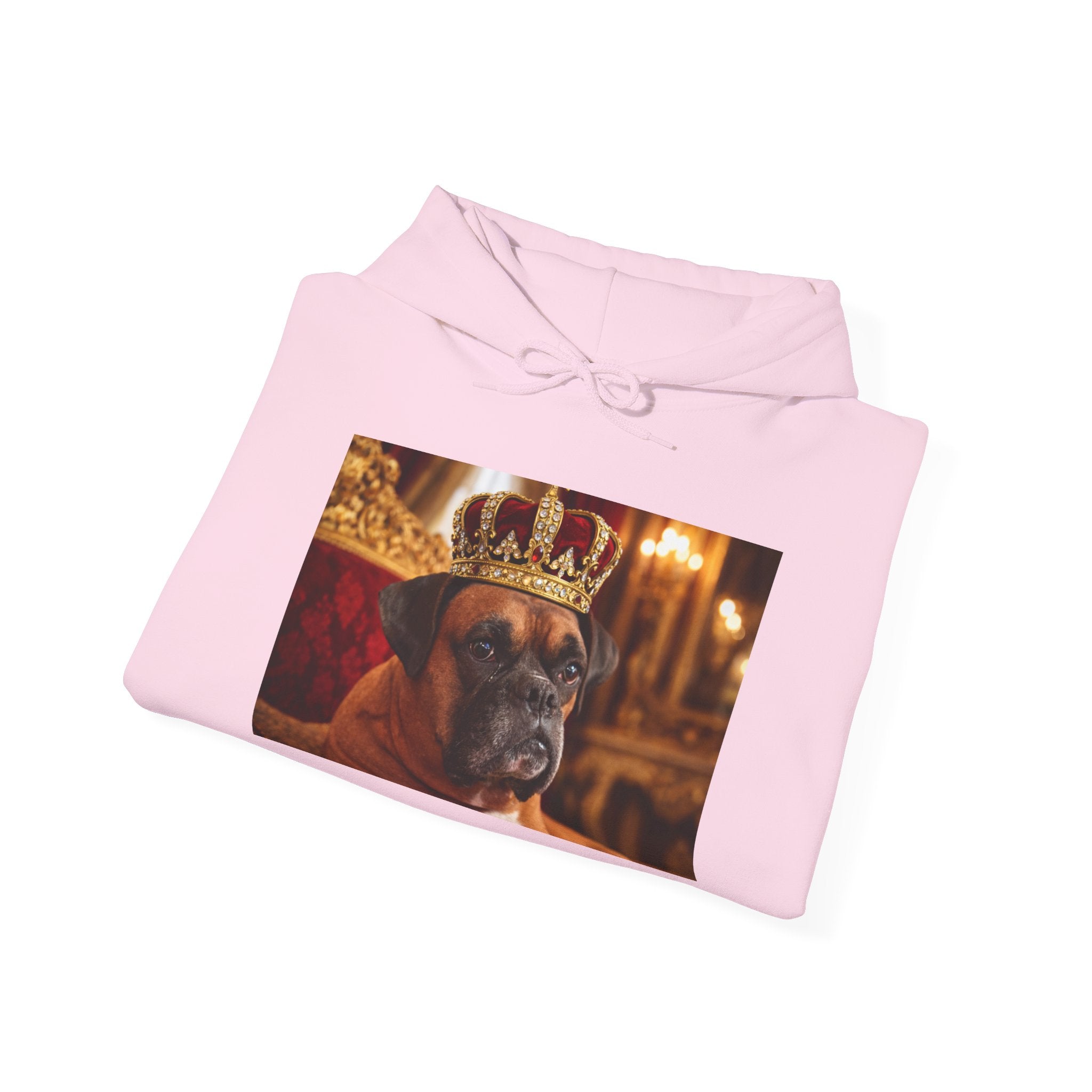 King Mungo Hoodie – Royal Dog Photo Pullover with 'Mungo' Sleeve Text