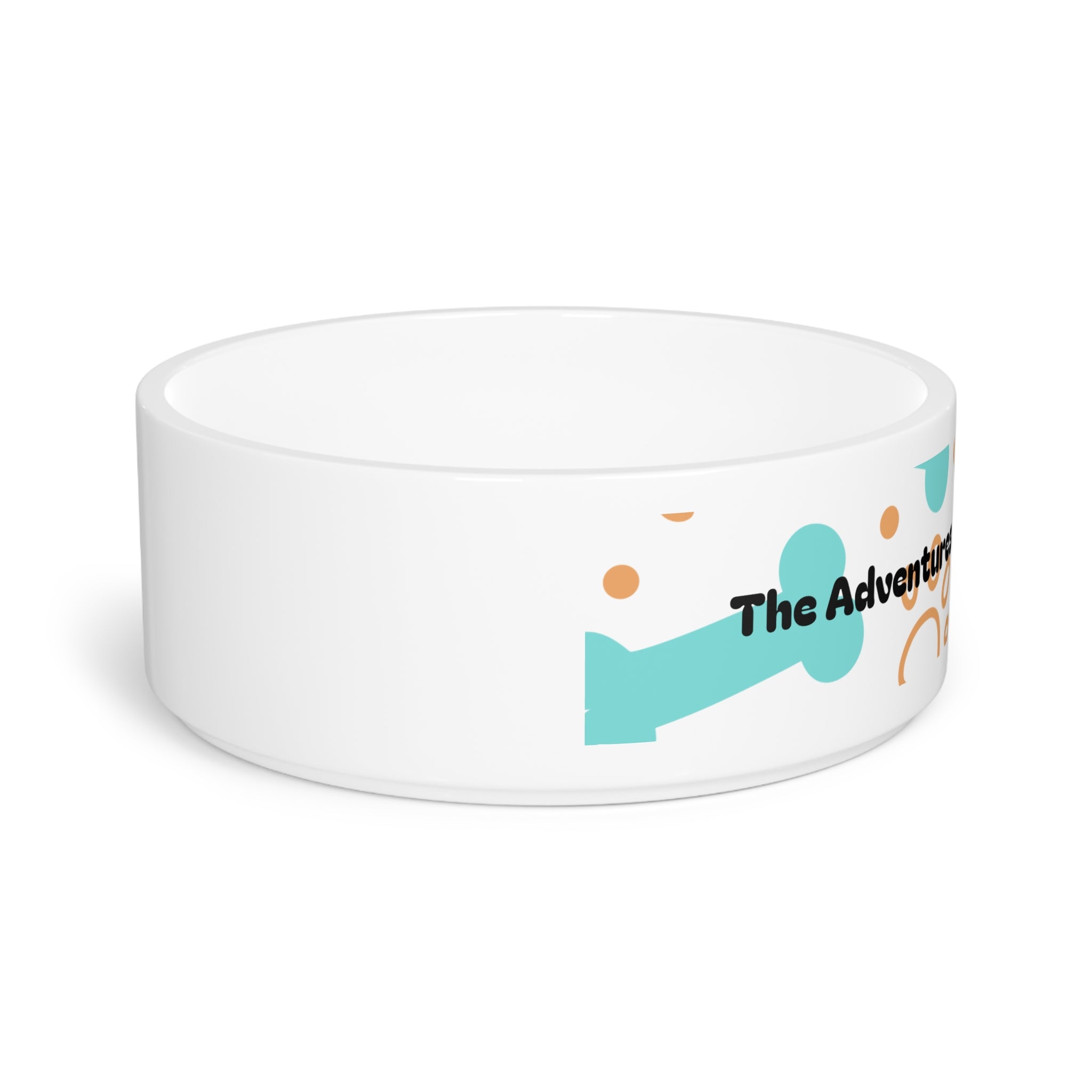 Custom Pet Bowl — "The Adventures of Mongo and Trappy" Bone & Dot Design