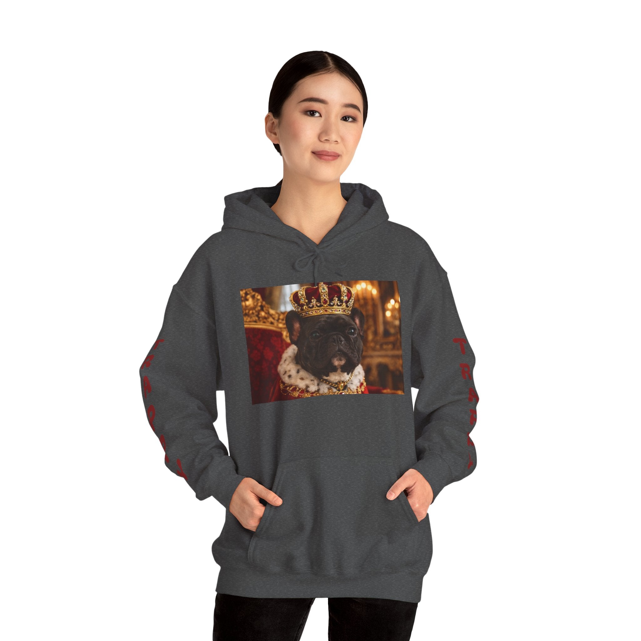 King Tuffy Crowned Dog Hoodie — Royal Dog Portrait Sweatshirt