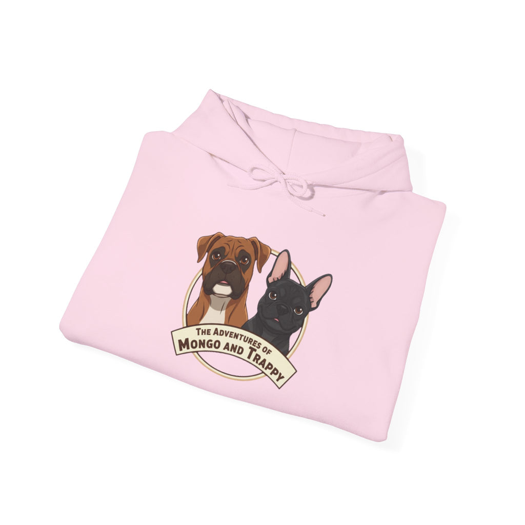 Dog Duo Hoodie — "Mongo and Trappy" Portrait Hoodie with QR Code