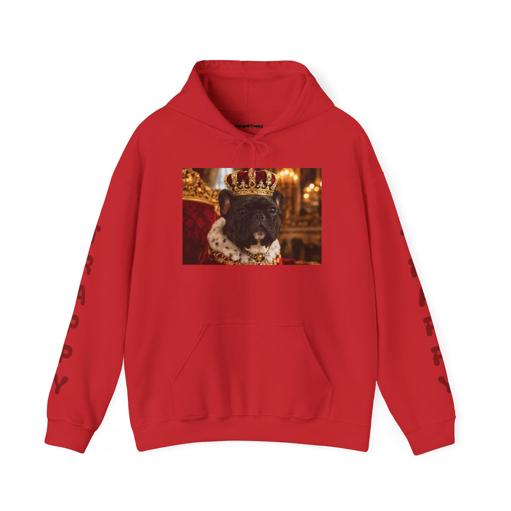 King Tuffy Crowned Dog Hoodie — Royal Dog Portrait Sweatshirt