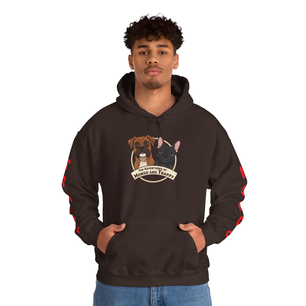 Dog Duo Hoodie — "Mongo and Trappy" Portrait Hoodie with QR Code