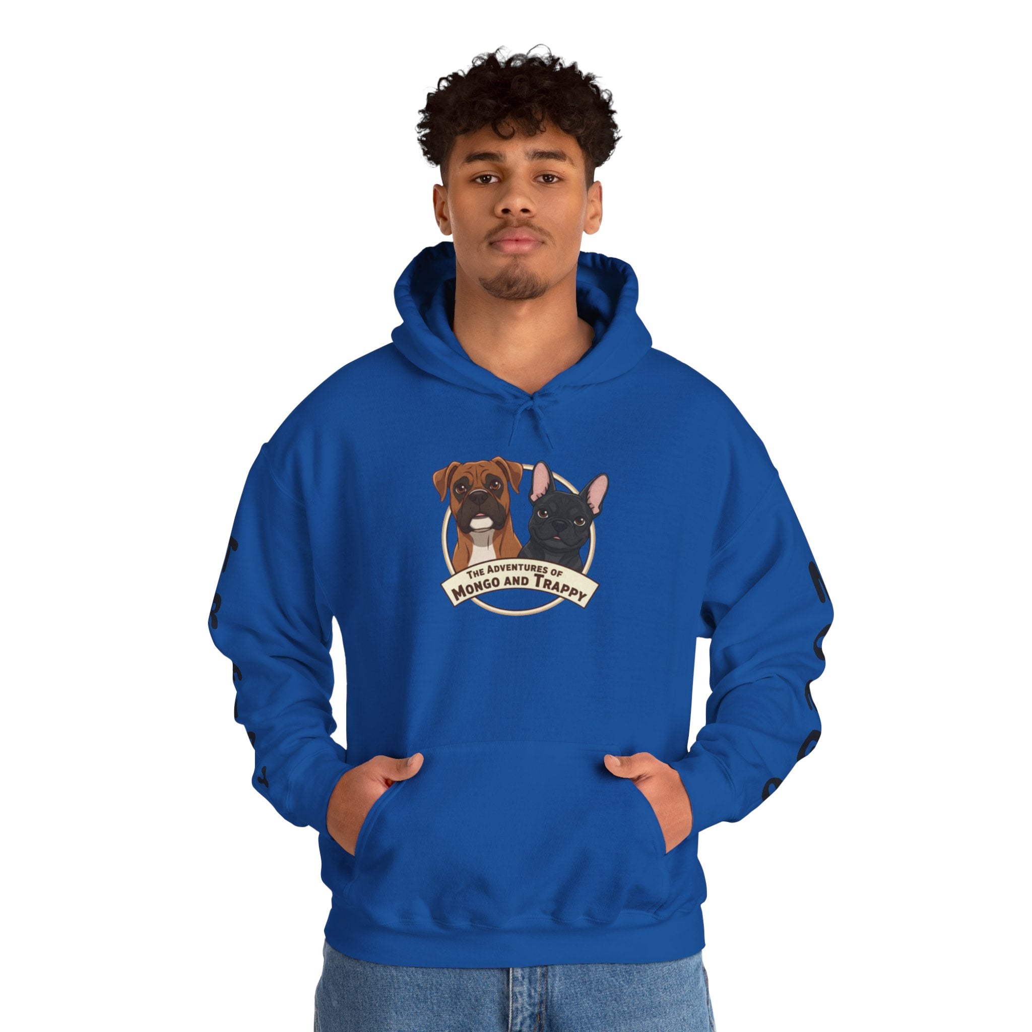 Dog Duo Hoodie — "Mongo and Trappy" Portrait Hoodie with QR Code