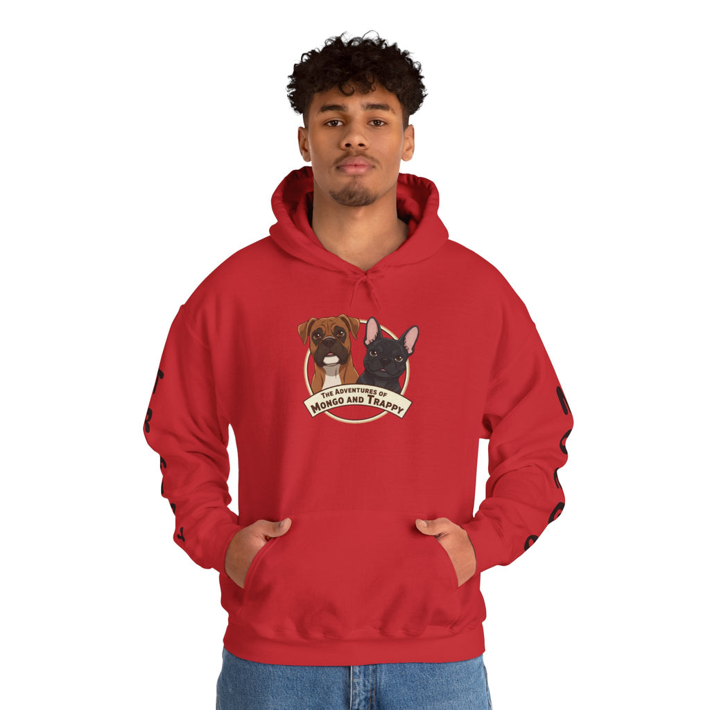 Dog Duo Hoodie — "Mongo and Trappy" Portrait Hoodie with QR Code