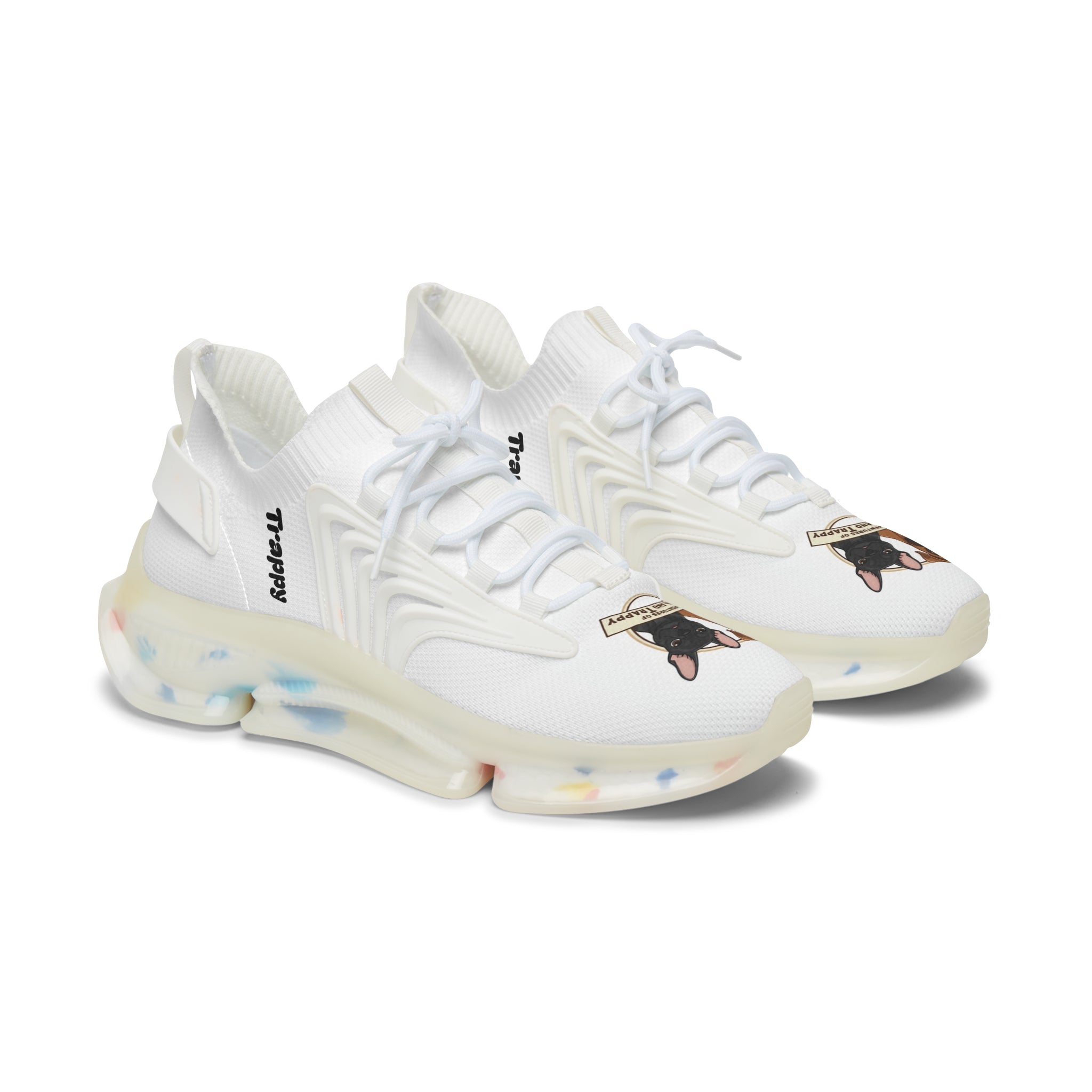 Women’s Mesh Sneakers — Cute Bulldog Patch Athletic Shoes