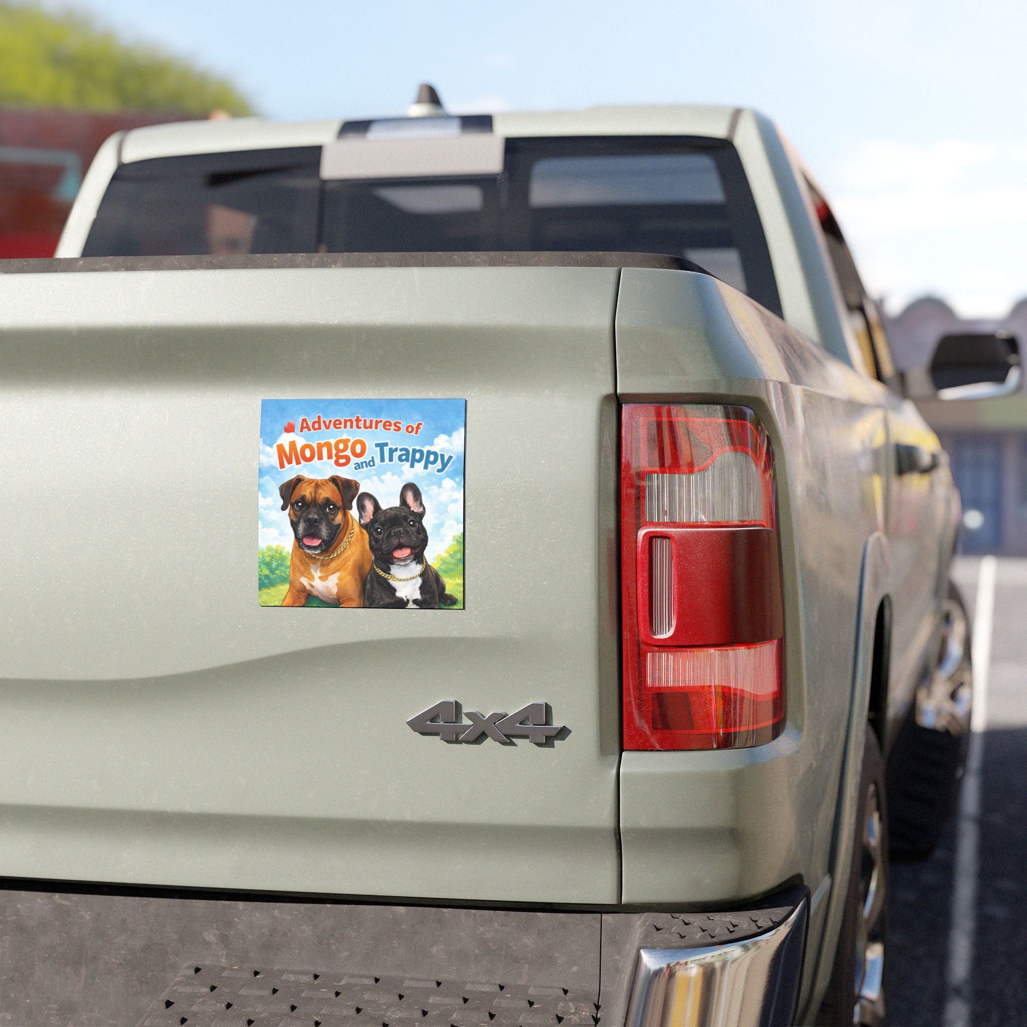 Adventures of Mongo & Trappy Car Magnet — Cute Boxer & French Bulldog Pet Magnet