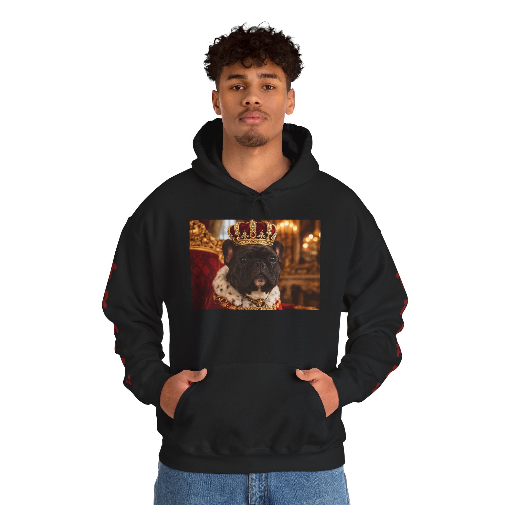 King Tuffy Crowned Dog Hoodie — Royal Dog Portrait Sweatshirt