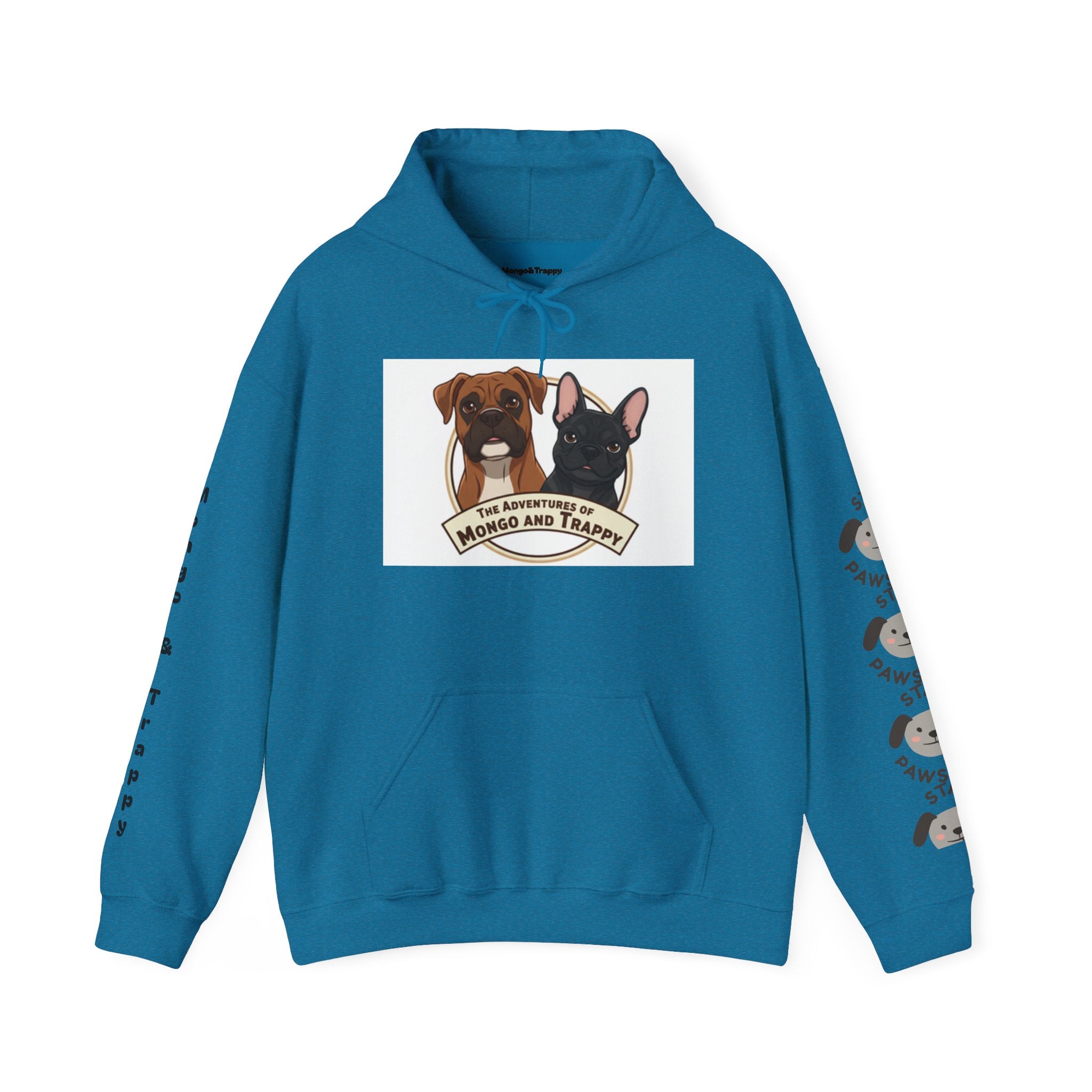 Stay Pawsitive Mongo and Trappy Dog Portrait Hoodie