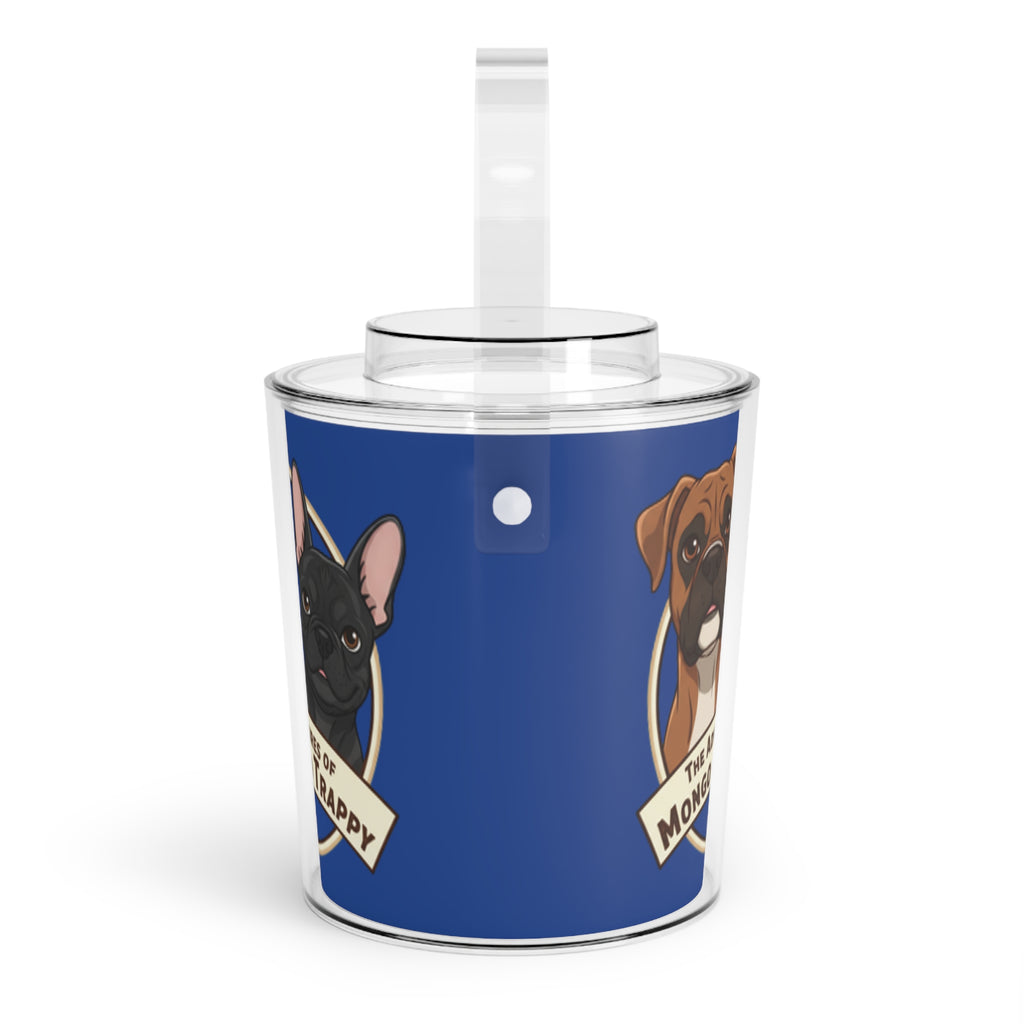 Dog Portrait Ice Bucket with Tongs — "The Adventures of Mongo and Trappy"