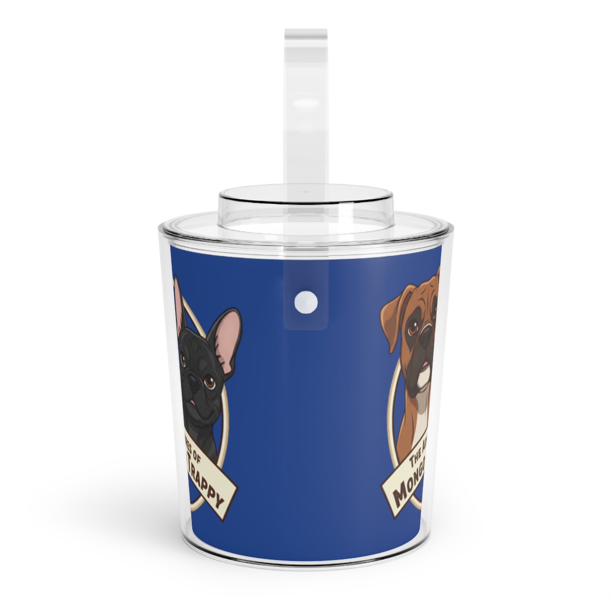 Dog Portrait Ice Bucket with Tongs — "The Adventures of Mongo and Trappy"