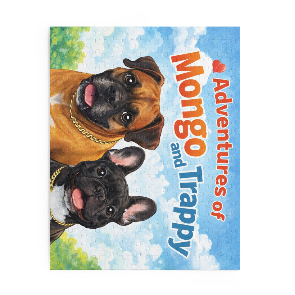 Adventures of Mongo and Trappy Dog Puzzle — Personalized Pet Portrait Jigsaw (120/252/500 pcs)