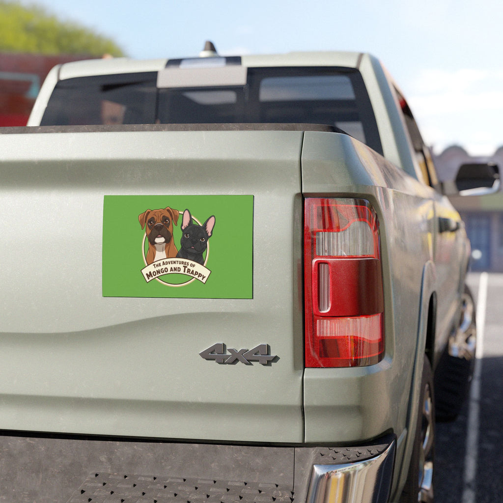Adventures of Mongo & Trappy Car Magnet — Cute Boxer & French Bulldog Pet Magnet