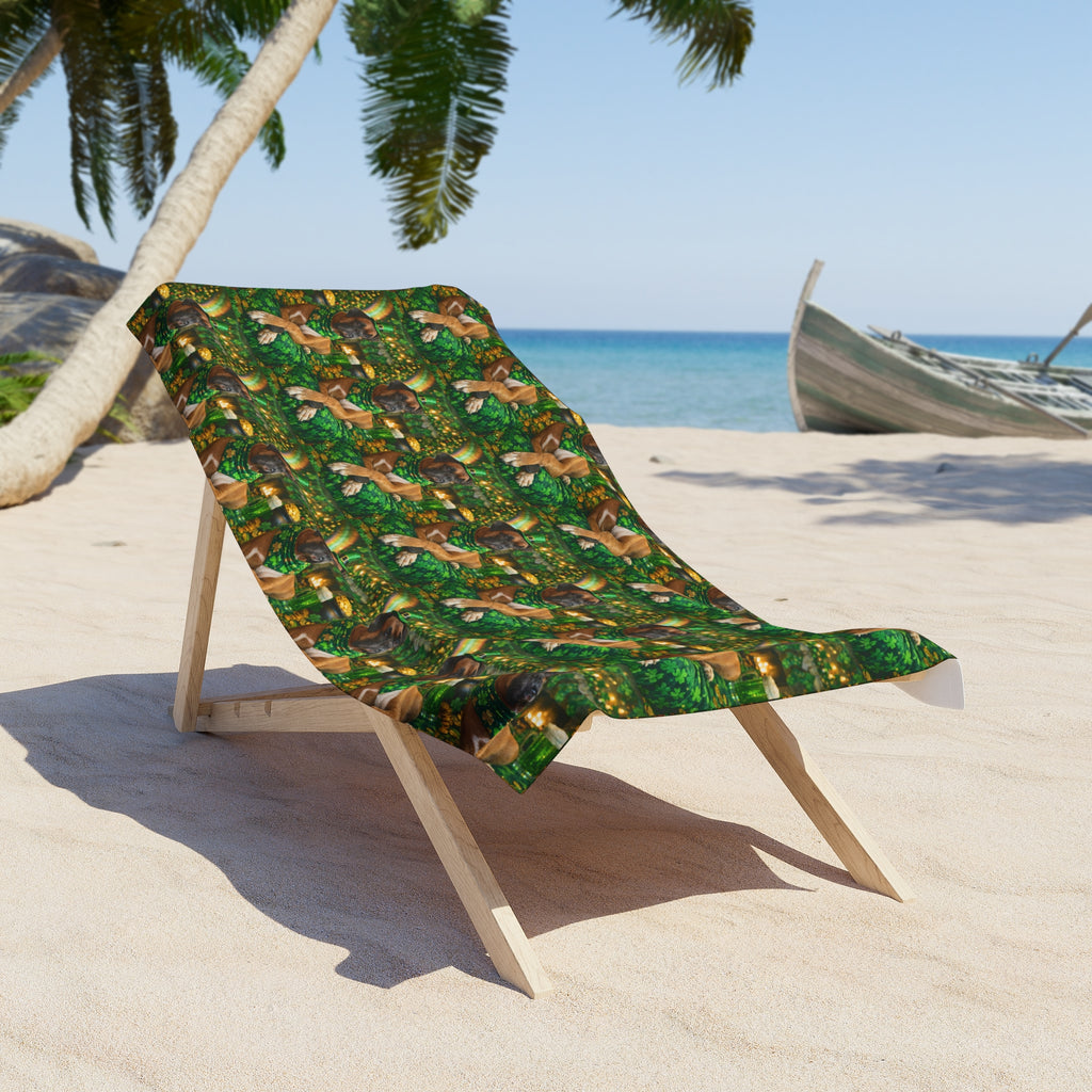 St Patricks Day Mongo Pattern Beach Towel