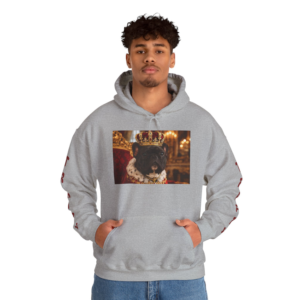King Tuffy Crowned Dog Hoodie — Royal Dog Portrait Sweatshirt