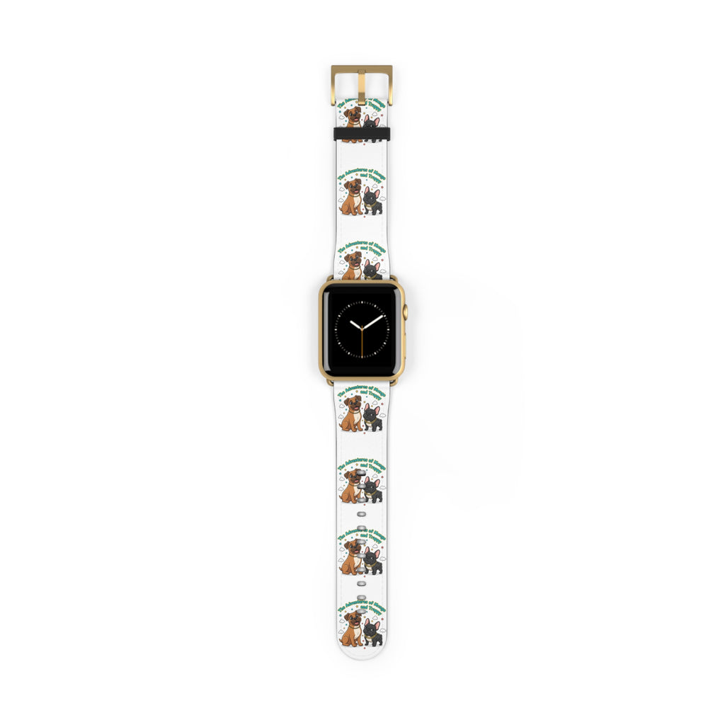 Dog Lover Watch Band — Cute Cartoon Dogs with 'A House is a Home with Dogs' Design