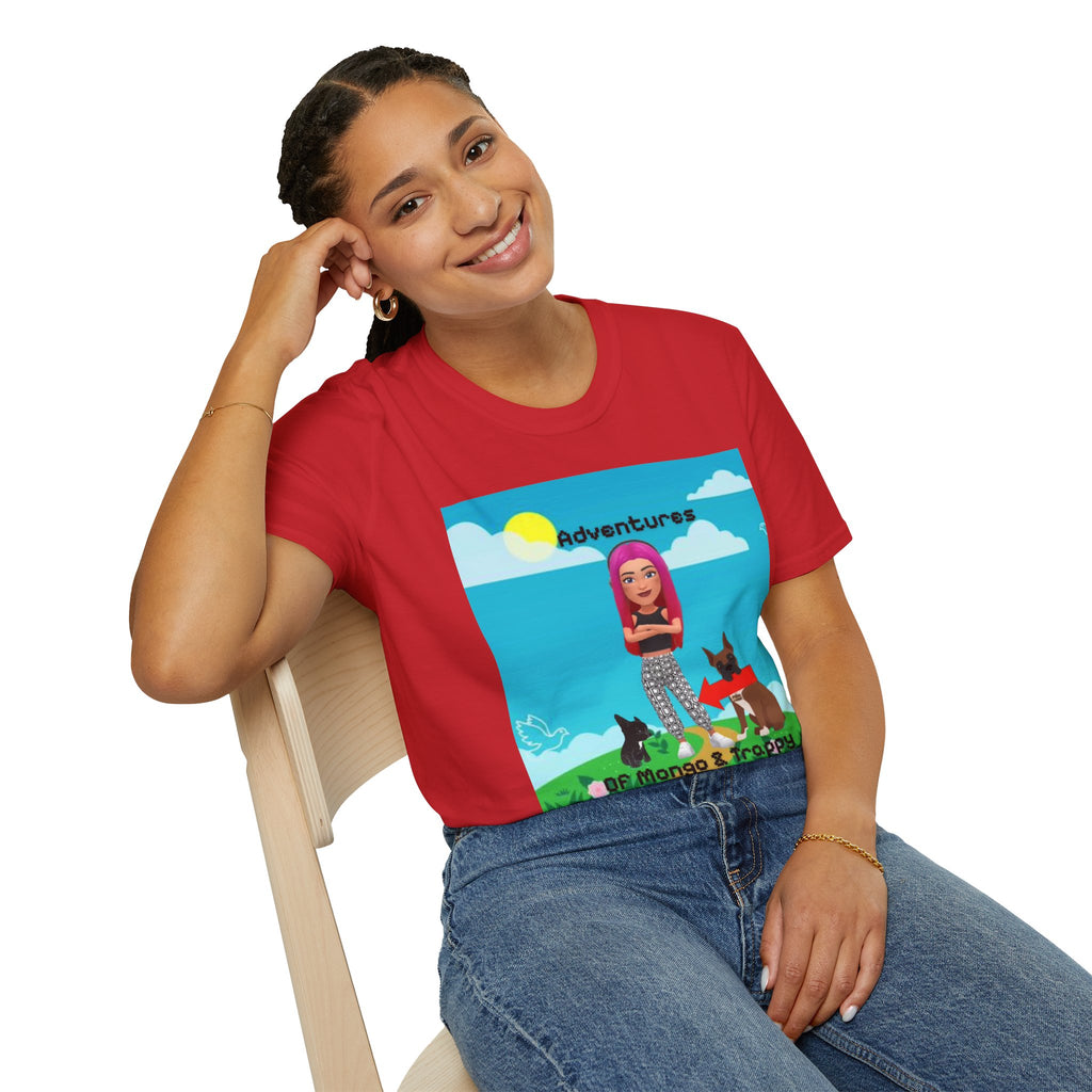 Adventure Graphic T-Shirt — “Adventures of Mongo & Trappy” with Back QR Code
