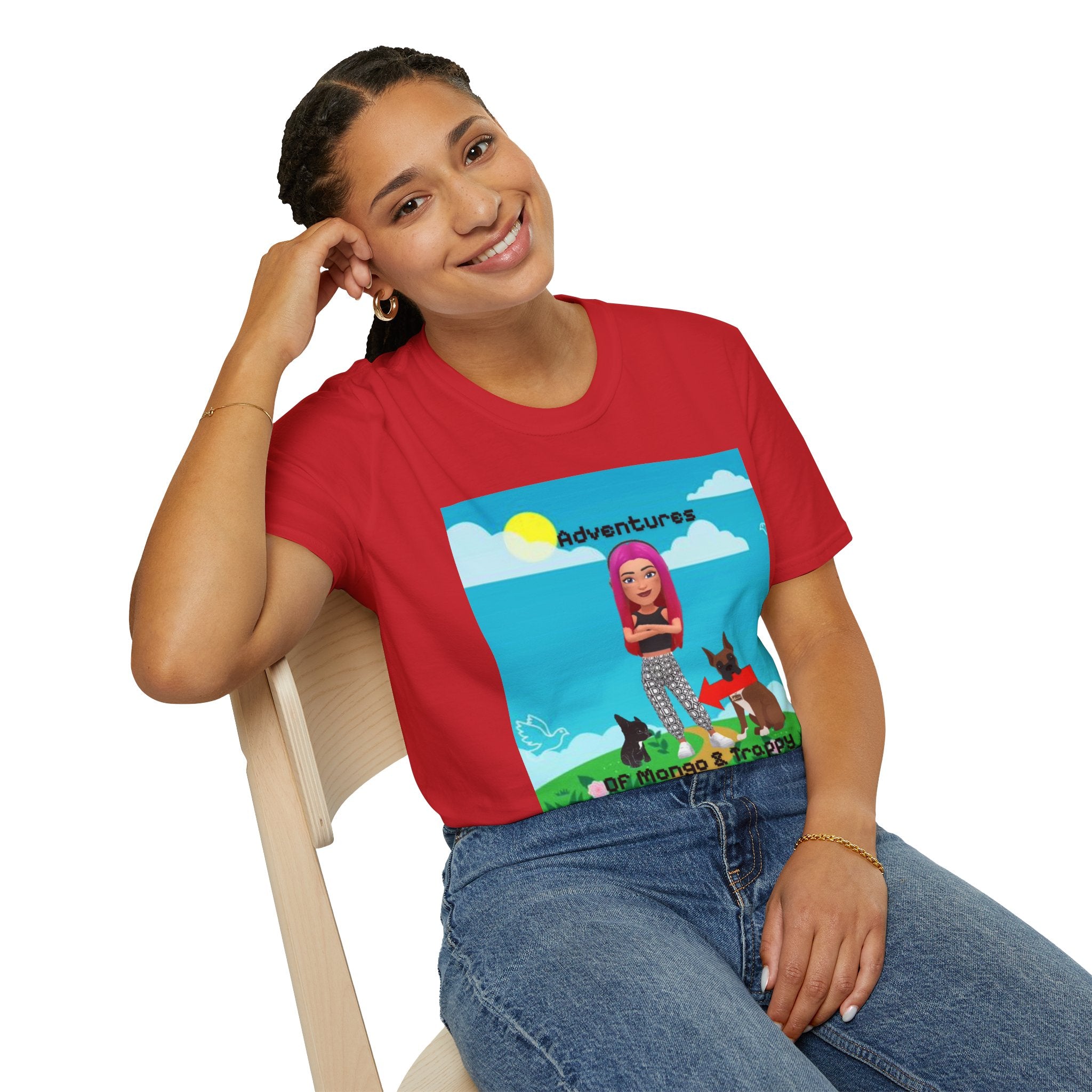 Adventure Graphic T-Shirt — “Adventures of Mongo & Trappy” with Back QR Code