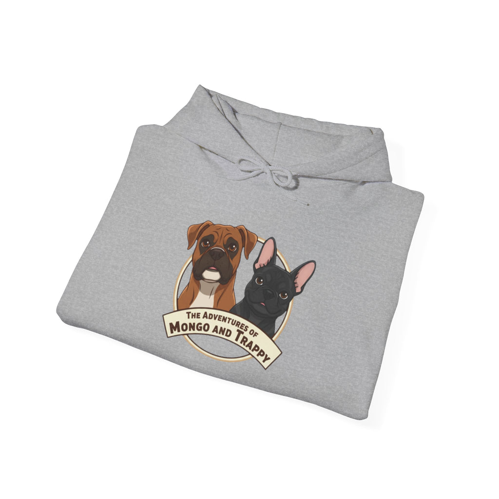 Dog Duo Hoodie — "Mongo and Trappy" Portrait Hoodie with QR Code
