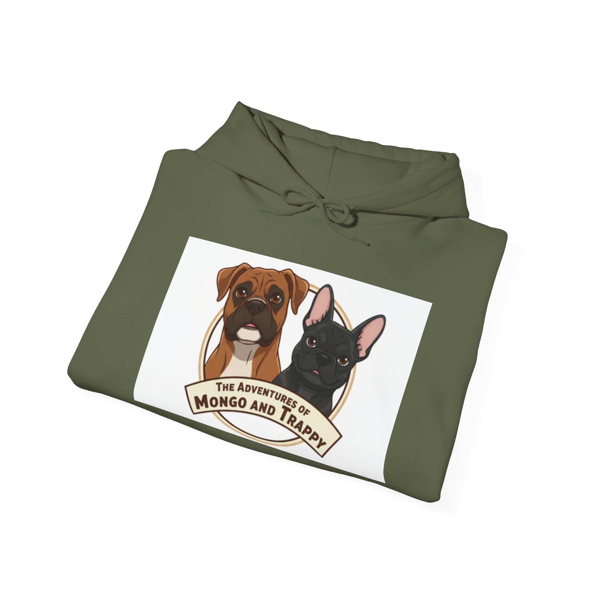 Stay Pawsitive Mongo and Trappy Dog Portrait Hoodie
