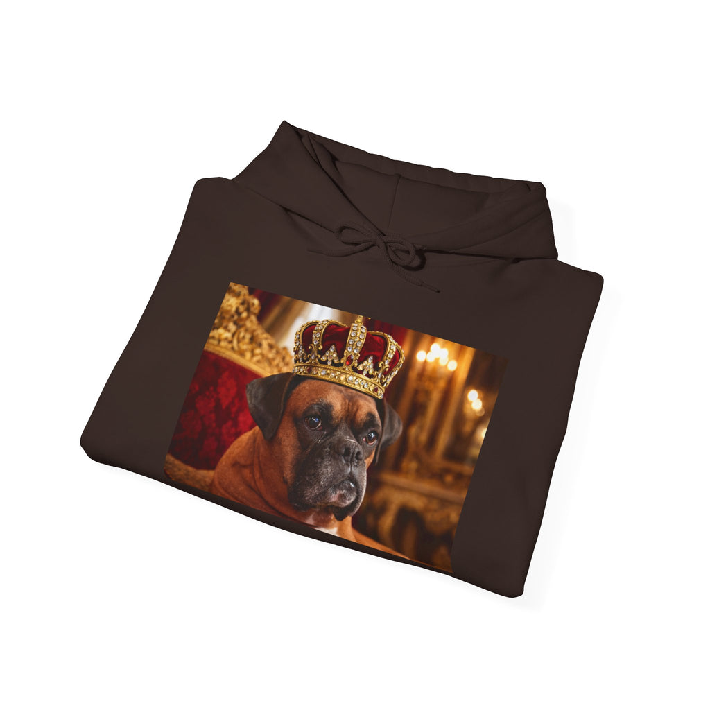 King Mungo Hoodie – Royal Dog Photo Pullover with 'Mungo' Sleeve Text