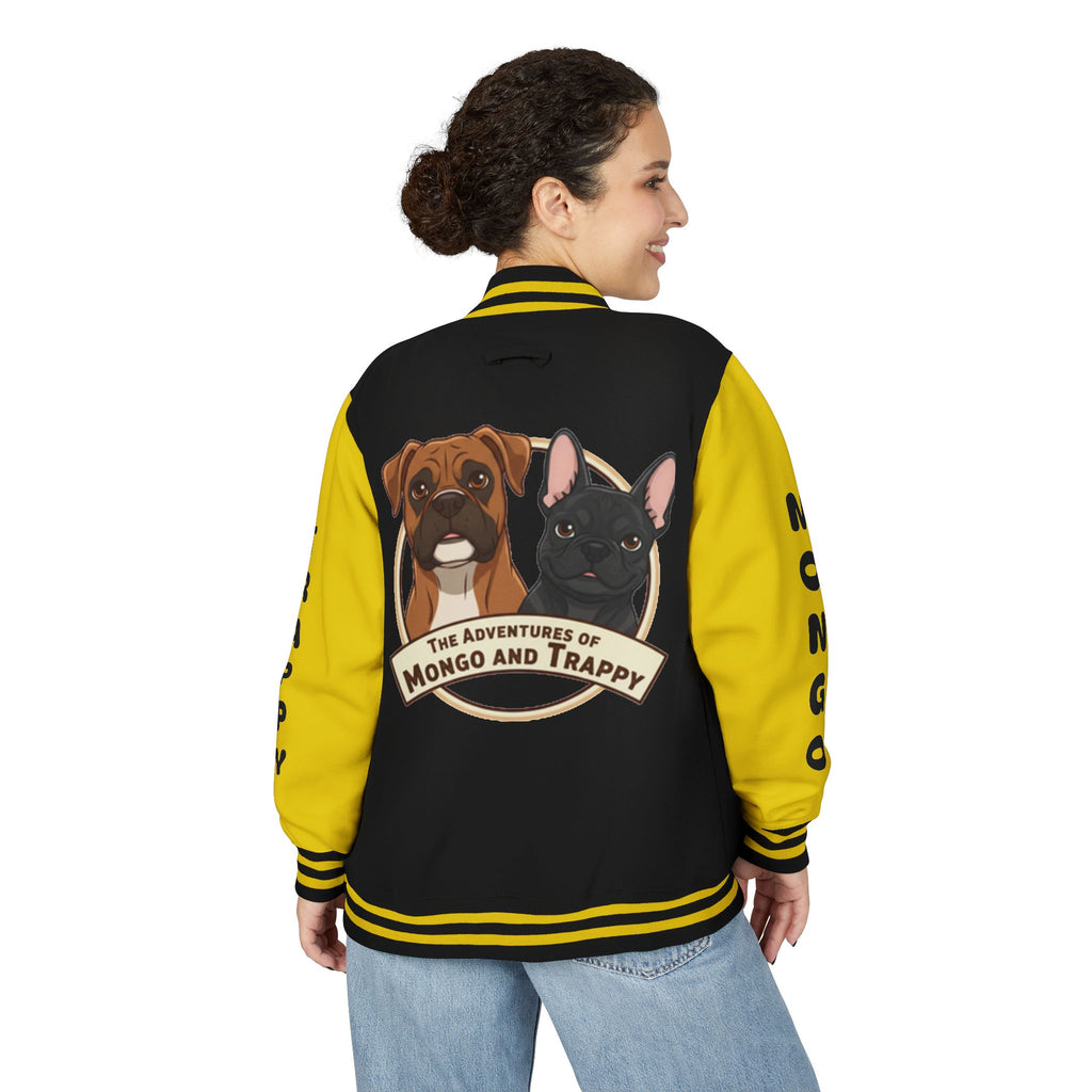 The Adventures of Mongo and Trappy Letterman Jacket | Dog Portrait Varsity Jacket