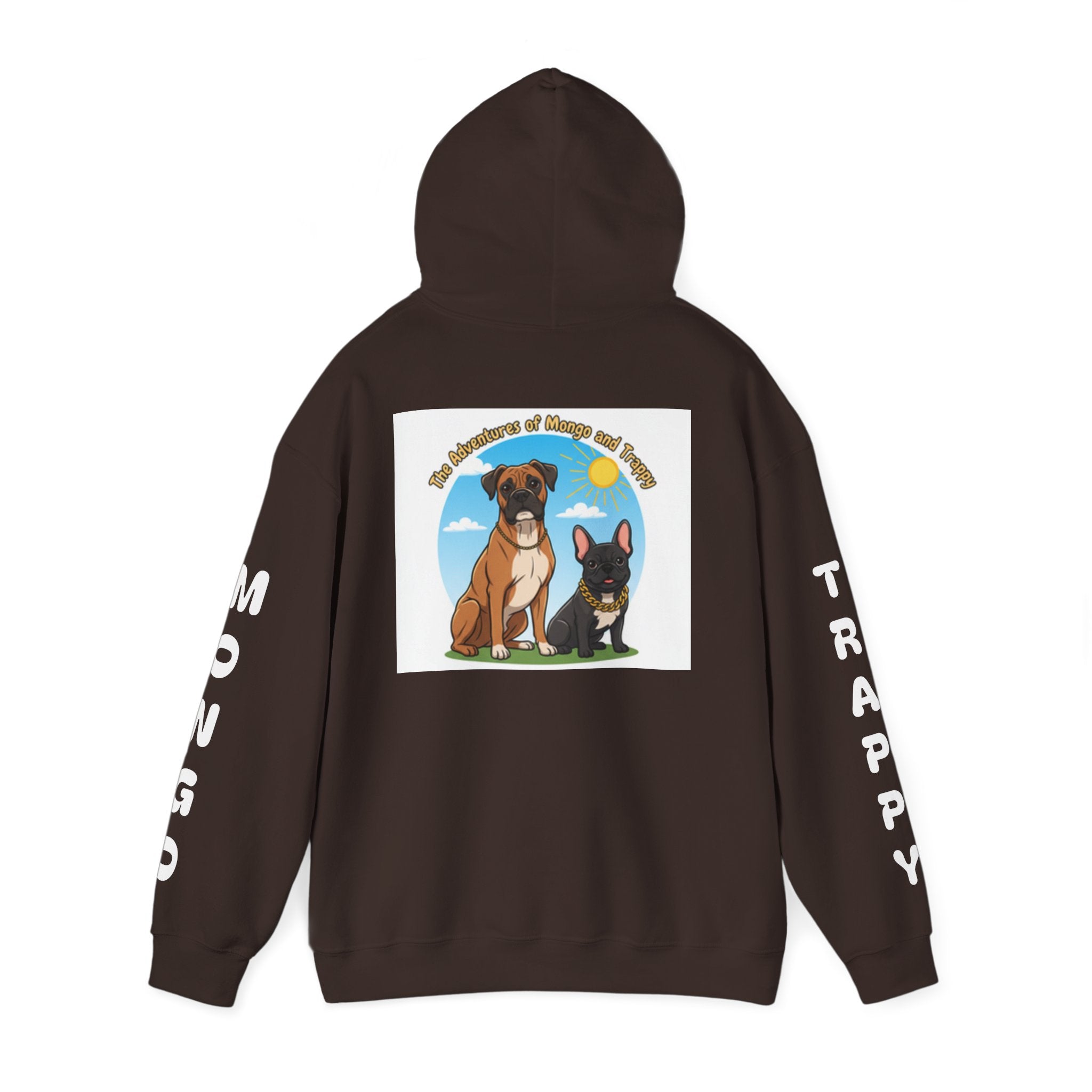 Dog Adventure Hoodie — "The Adventures of Mongo & Trappy" Graphic Hooded Sweatshirt