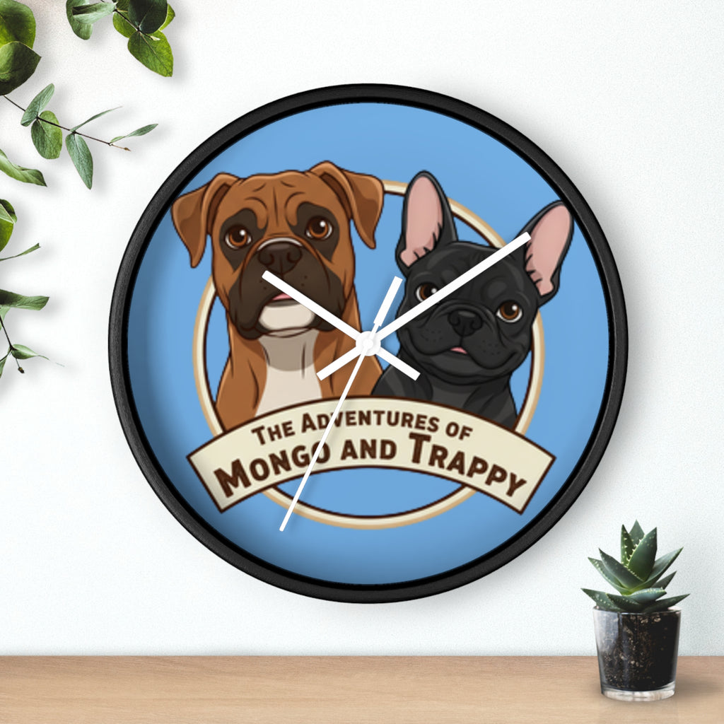 The Adventures of Mongo and Trappy Wall Clock — Cute Boxer & French Bulldog Pet Decor