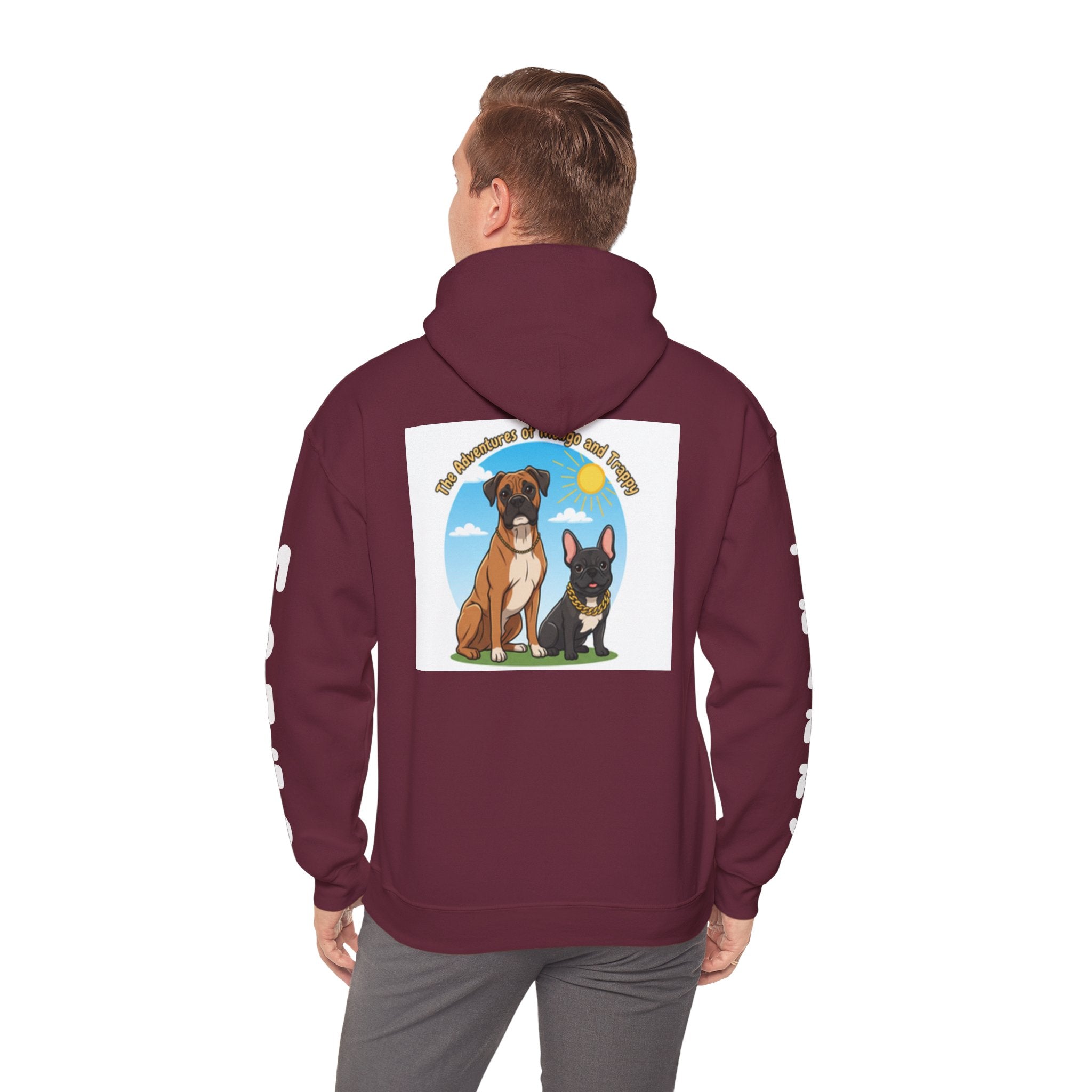 Dog Adventure Hoodie — "The Adventures of Mongo & Trappy" Graphic Hooded Sweatshirt