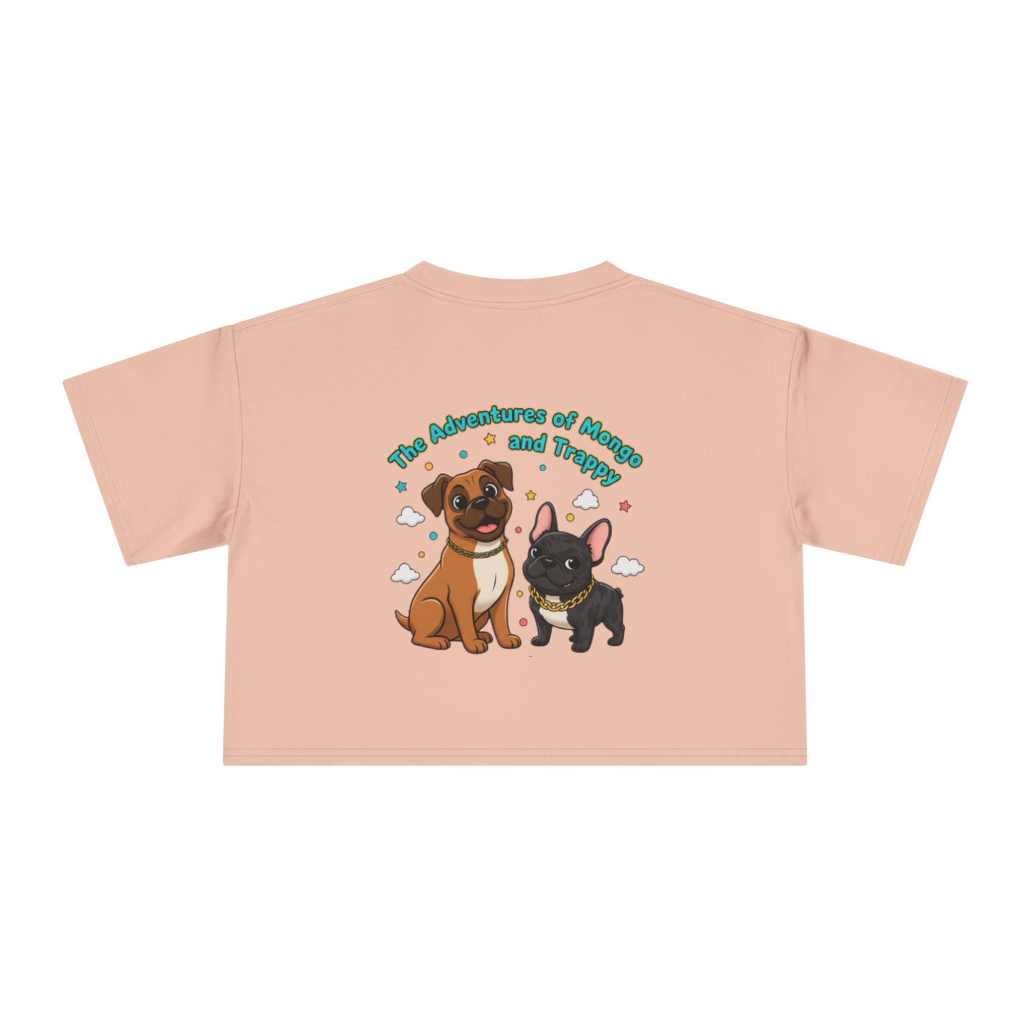 Adventures of Mongo & Trappy Crop Tee  Cute French Bulldog Graphic
