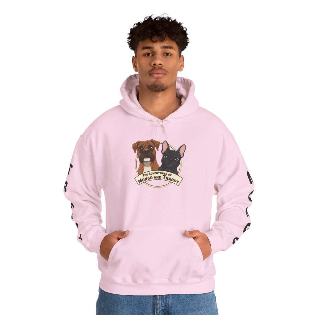 Dog Duo Hoodie — "Mongo and Trappy" Portrait Hoodie with QR Code