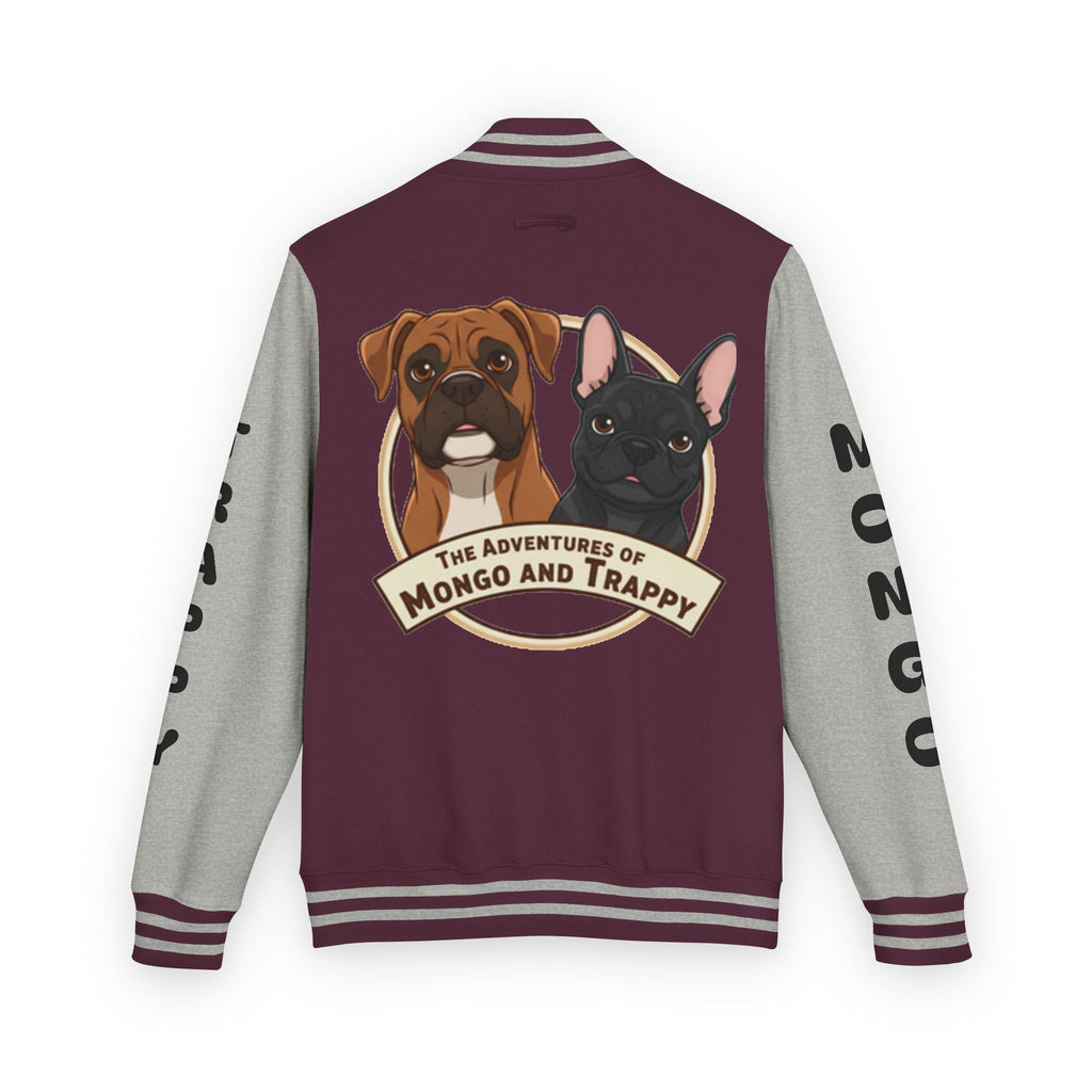 The Adventures of Mongo and Trappy Letterman Jacket | Dog Portrait Varsity Jacket