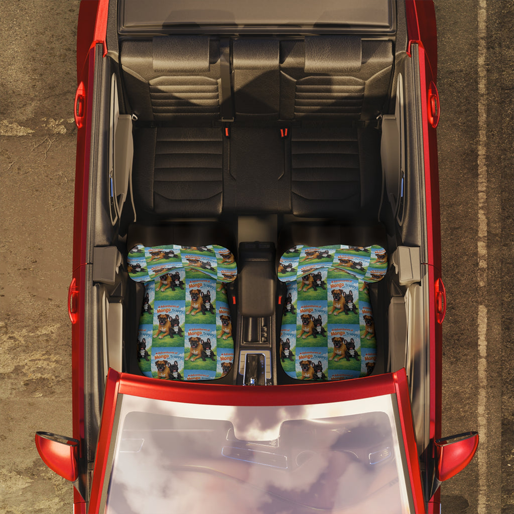 Adventures Pattern Car Seat Covers — Cute Dog Print Auto Seat Protectors