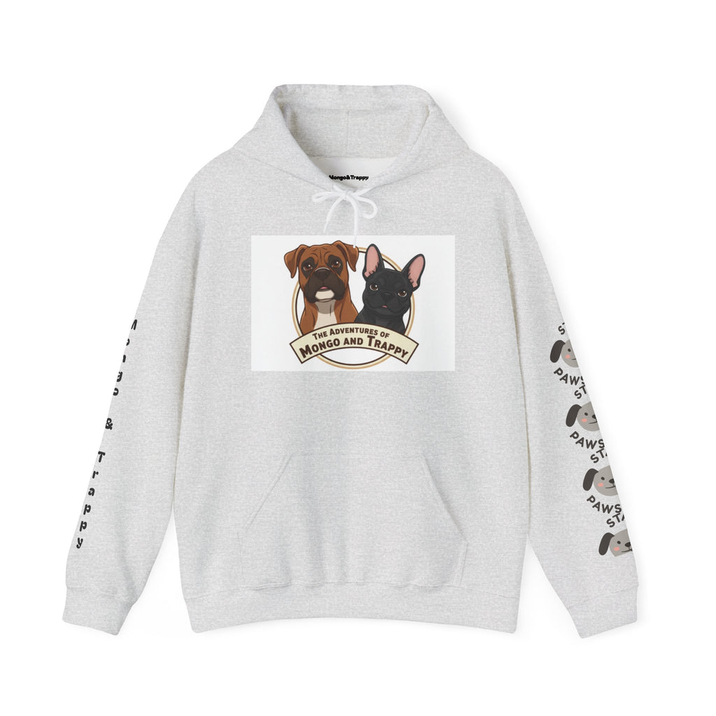Stay Pawsitive Mongo and Trappy Dog Portrait Hoodie