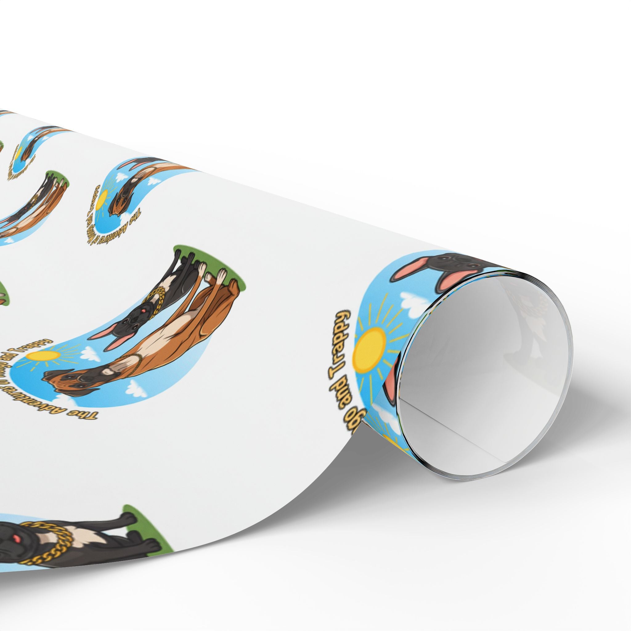 Gift Wrap Paper — Cute Dog Pattern with 'Dog Mom' Design