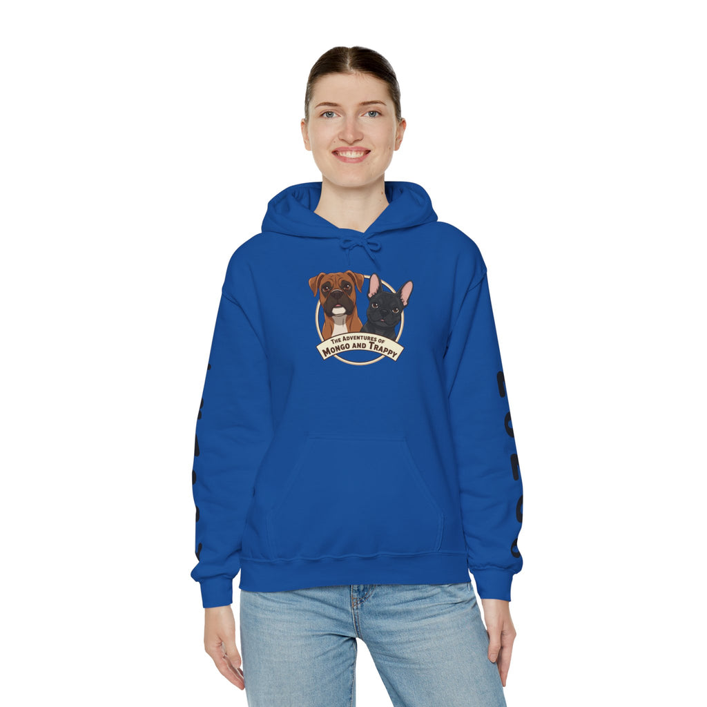 Dog Duo Hoodie — "Mongo and Trappy" Portrait Hoodie with QR Code
