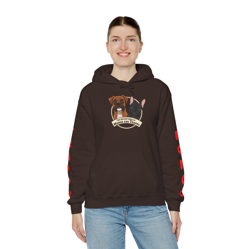 Dog Duo Hoodie — "Mongo and Trappy" Portrait Hoodie with QR Code