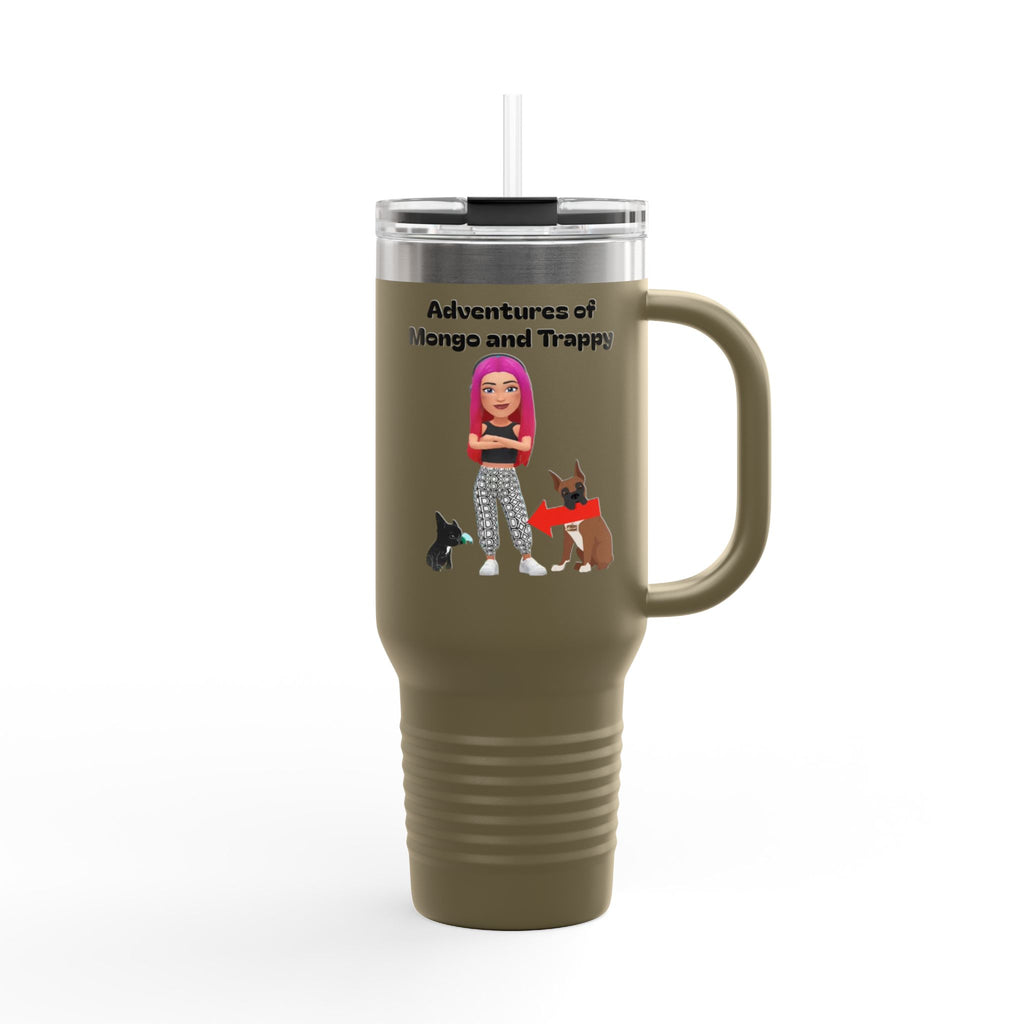 40oz Insulated Travel Mug — Adventures of Mongo and Trappy Personalized Pet & Owner Tumbler