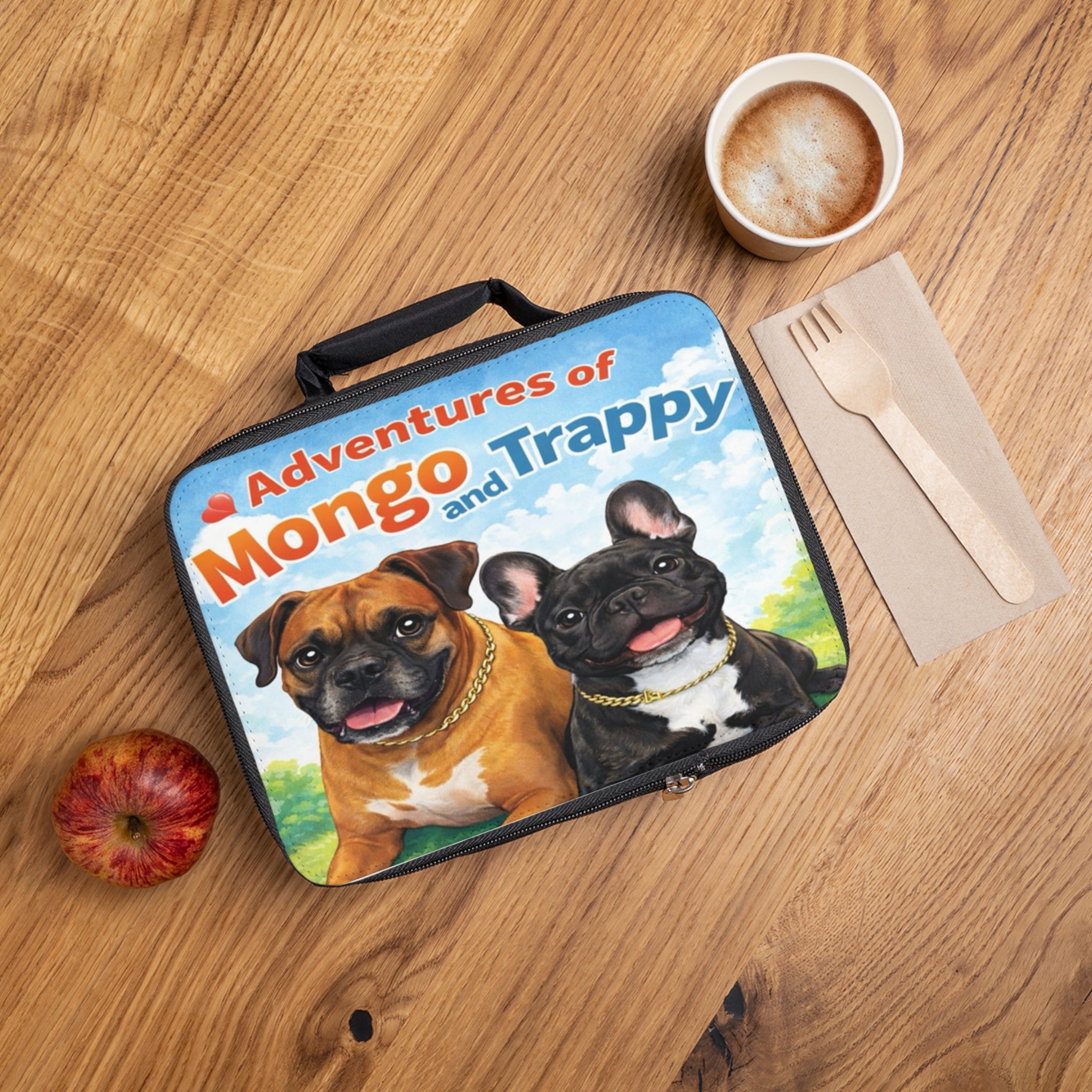 Adventures of Mongo and Trappy Lunch Bag — Cute Dog Kids Insulated Lunchbox