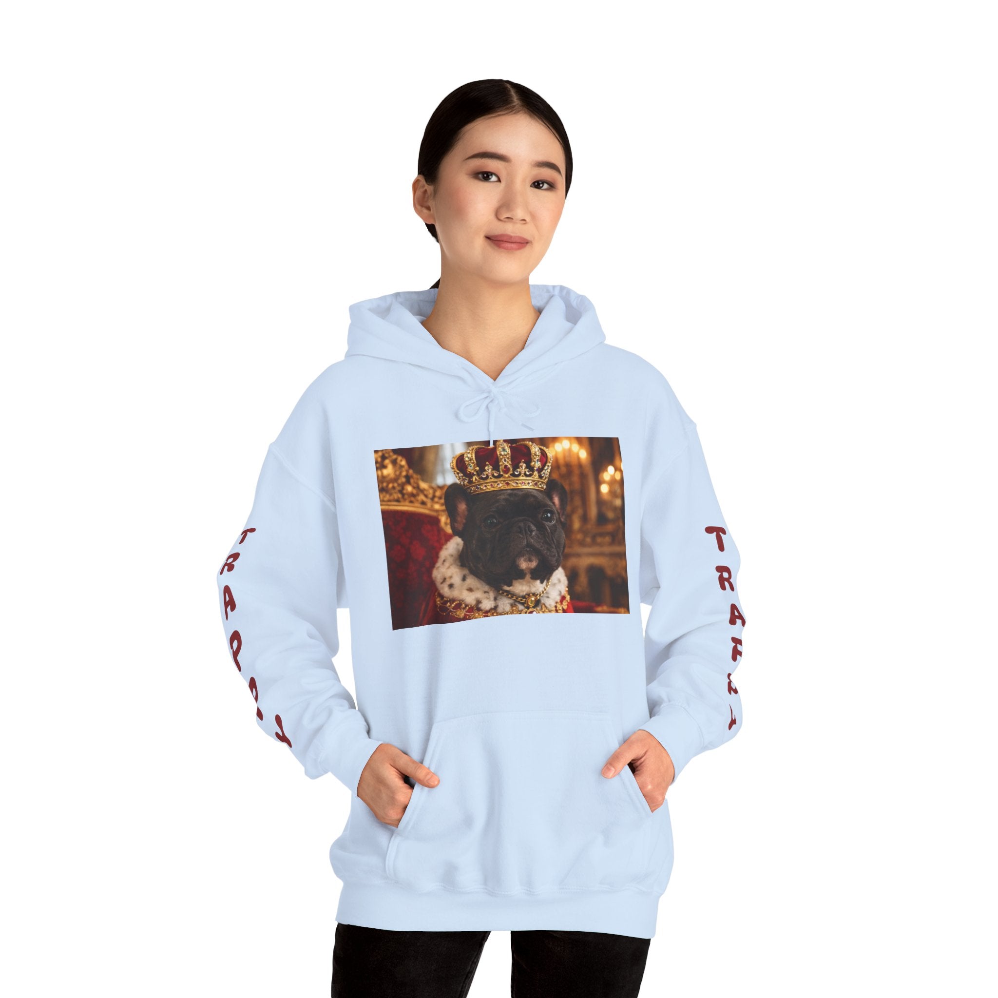 King Tuffy Crowned Dog Hoodie — Royal Dog Portrait Sweatshirt