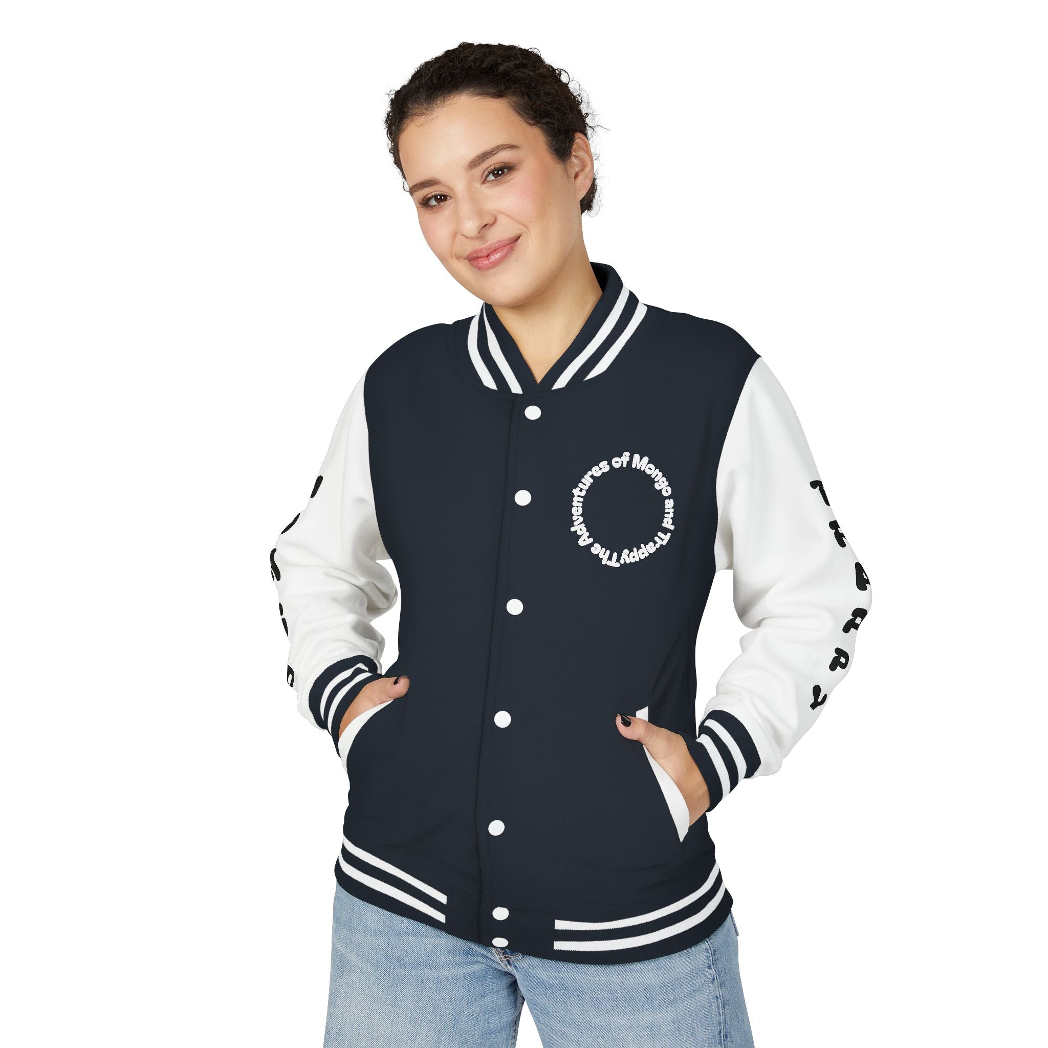 The Adventures of Mongo and Trappy Letterman Jacket | Dog Portrait Varsity Jacket