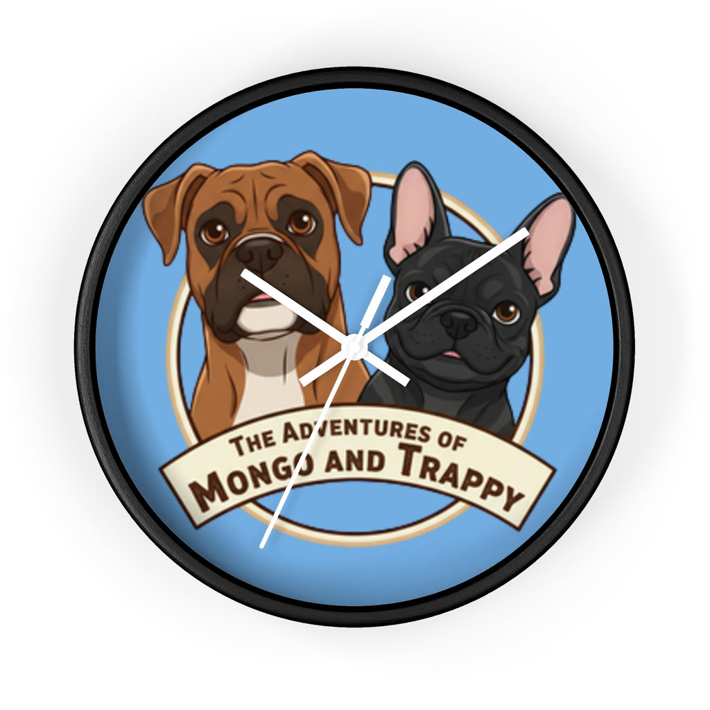 The Adventures of Mongo and Trappy Wall Clock — Cute Boxer & French Bulldog Pet Decor