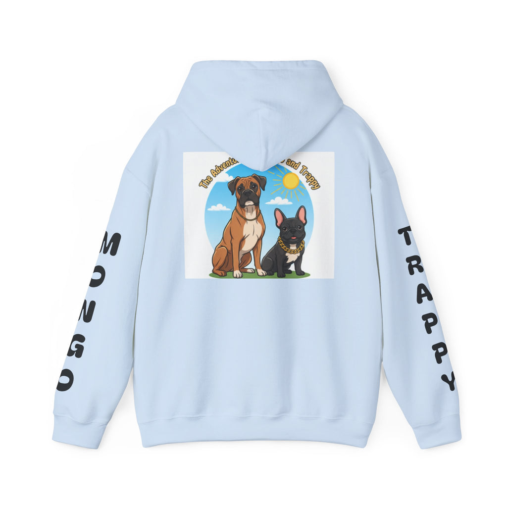 Dog Adventure Hoodie — "The Adventures of Mongo & Trappy" Graphic Hooded Sweatshirt