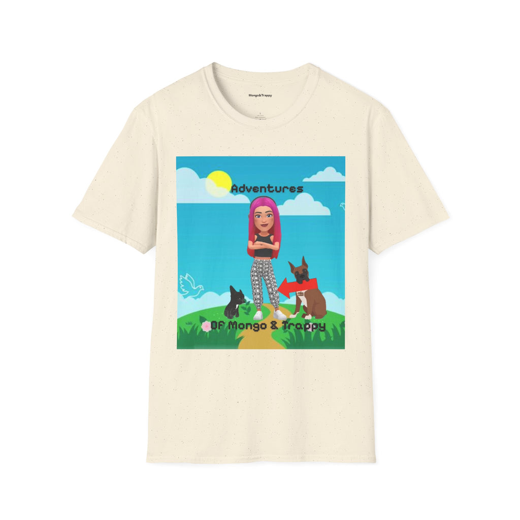 Adventure Graphic T-Shirt — “Adventures of Mongo & Trappy” with Back QR Code