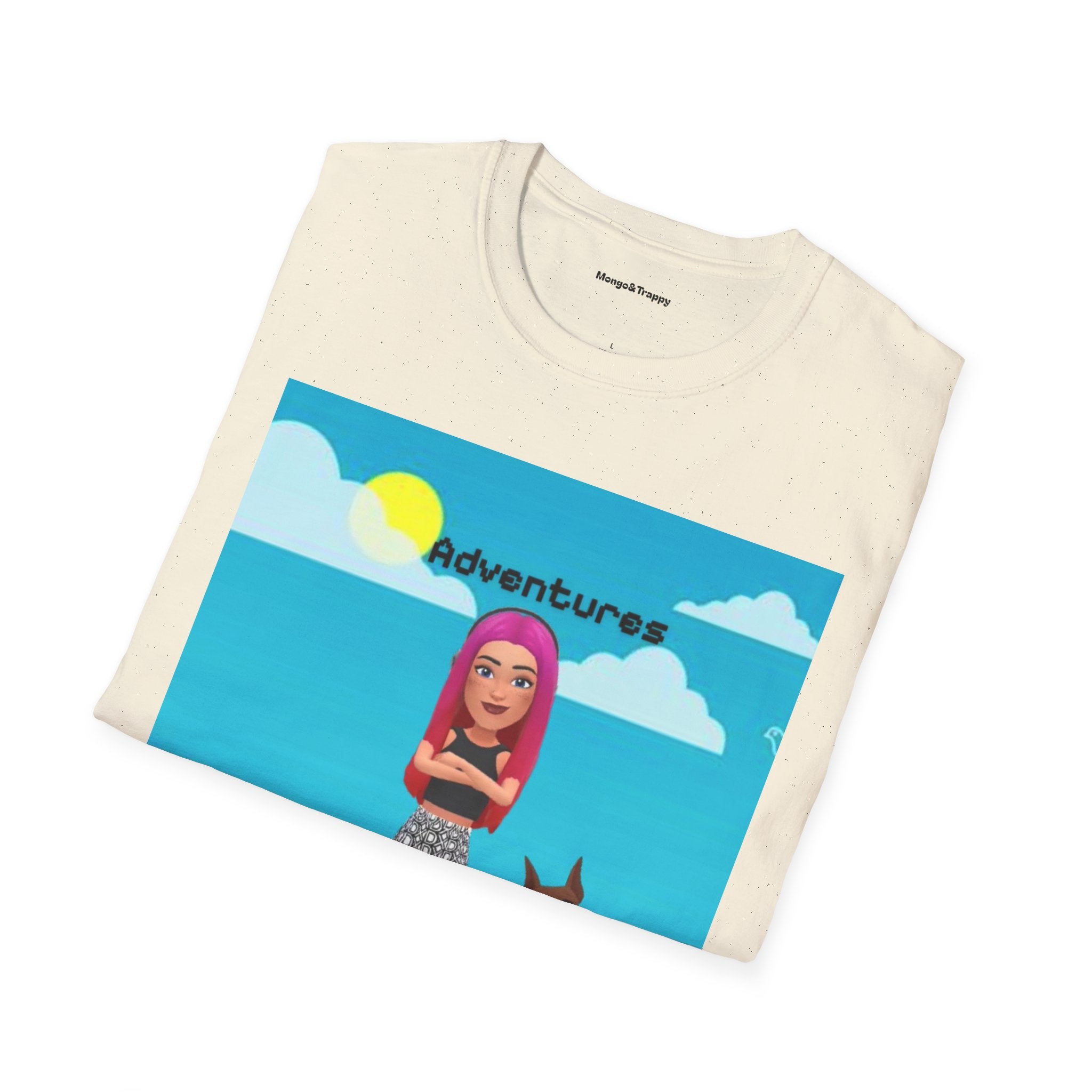 Adventure Graphic T-Shirt — “Adventures of Mongo & Trappy” with Back QR Code