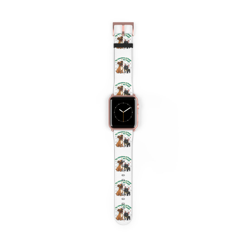 Dog Lover Watch Band — Cute Cartoon Dogs with 'A House is a Home with Dogs' Design
